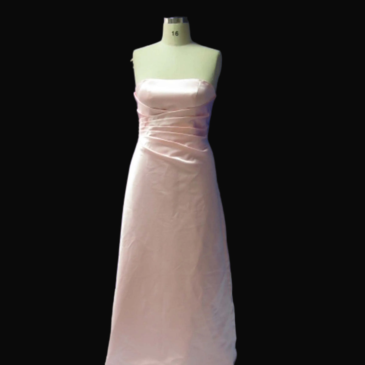 Blush Pink Strapless Satin Bridesmaid Dress
