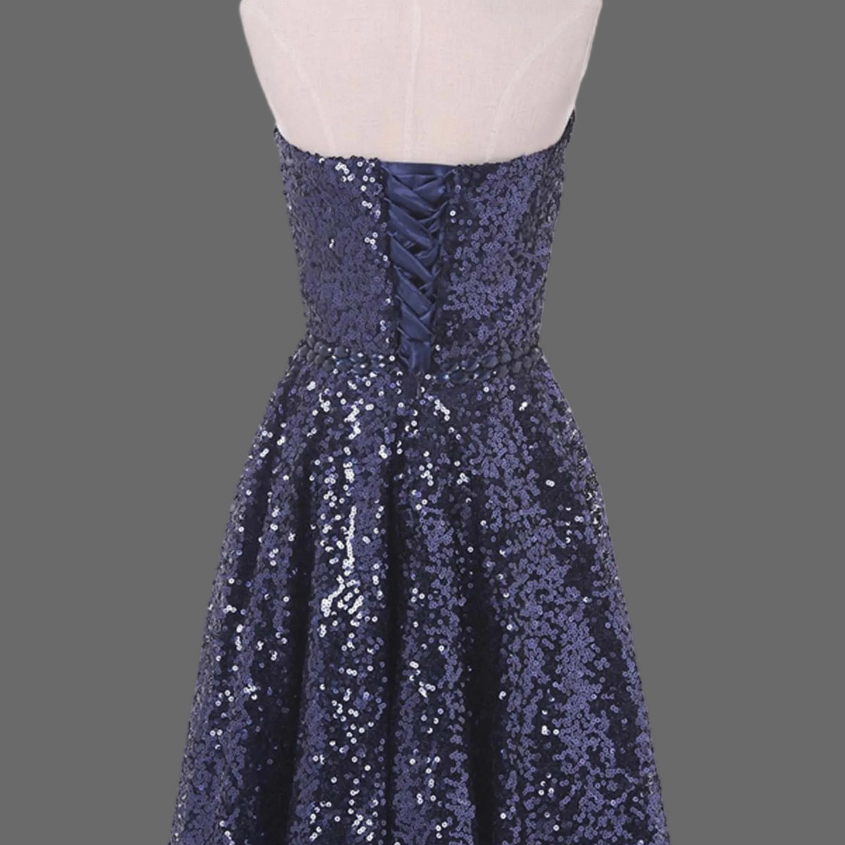 Navy Blue Sequin Cocktail Dress