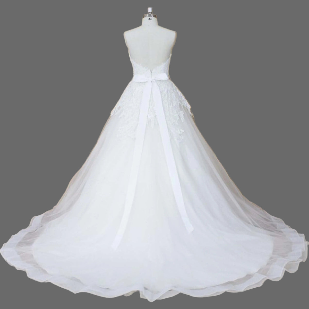 lace wedding dress with beaded belt 9700: Lace A-line Dress with Crystal Beaded Belt