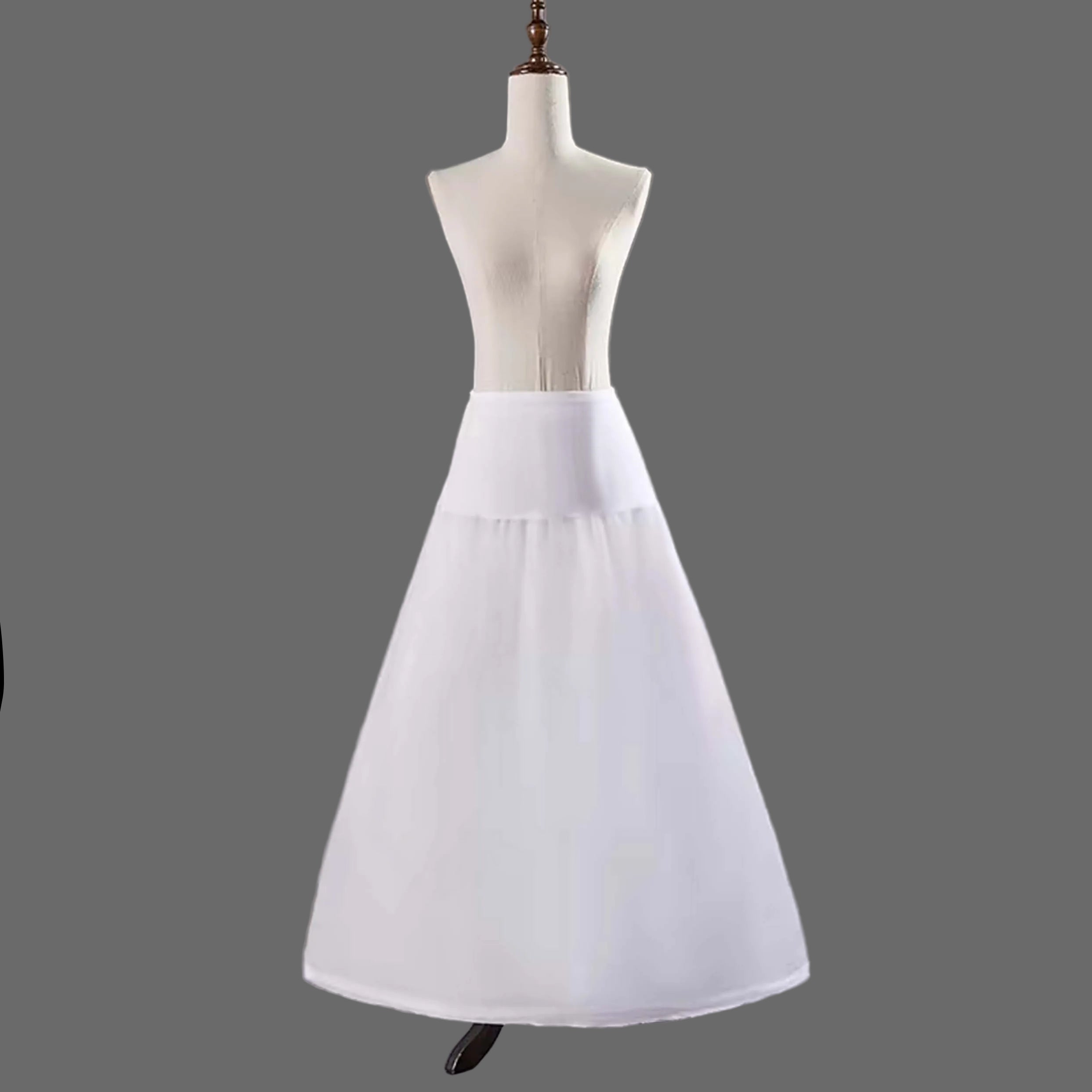 1-Hoop A-Line Bridal Petticoat Crinoline – White Floor-Length Underskirt for Wedding Dress & Formal Gown