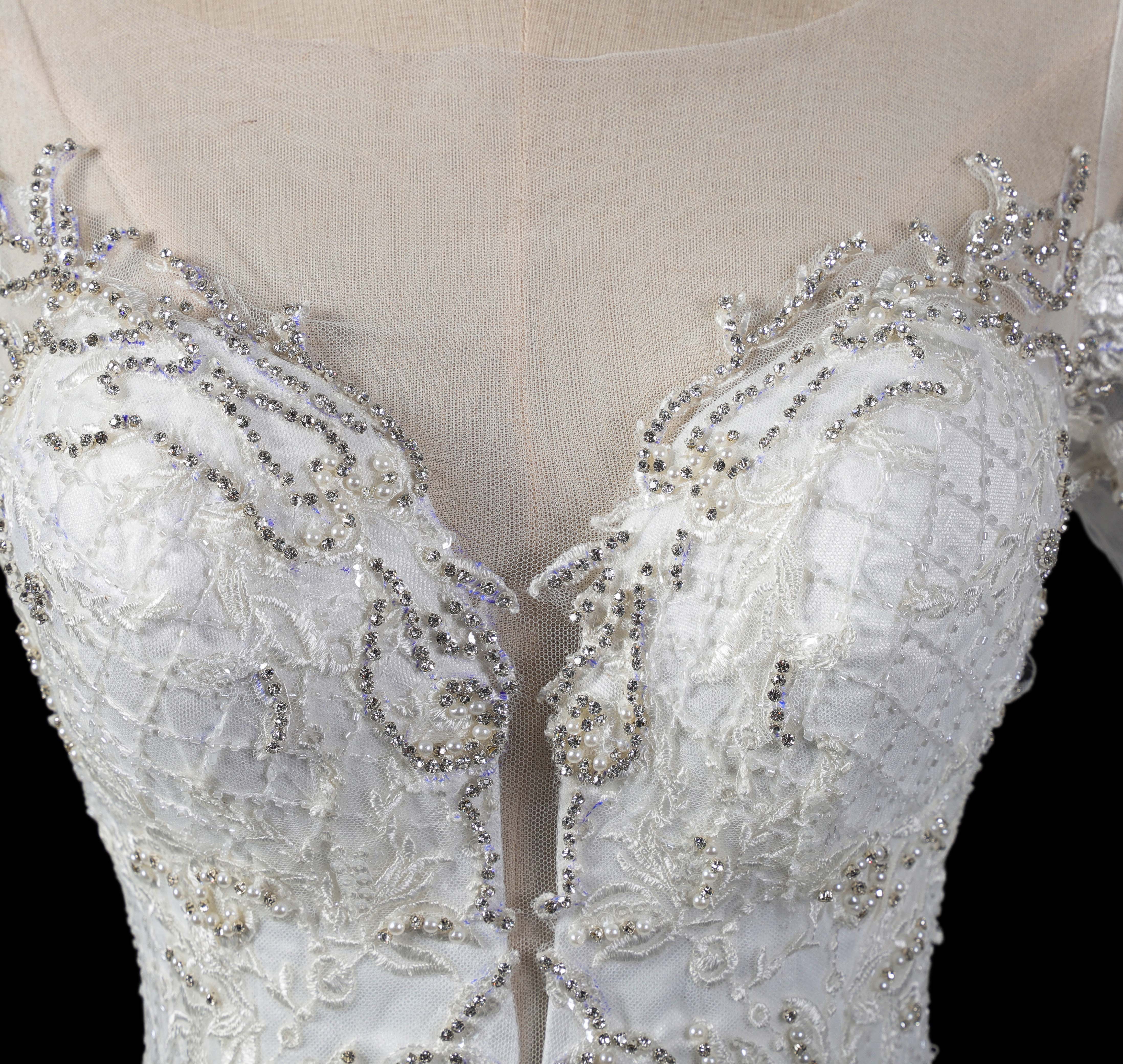 Organza Mermaid Wedding Dress with Multi-Layer Skirt