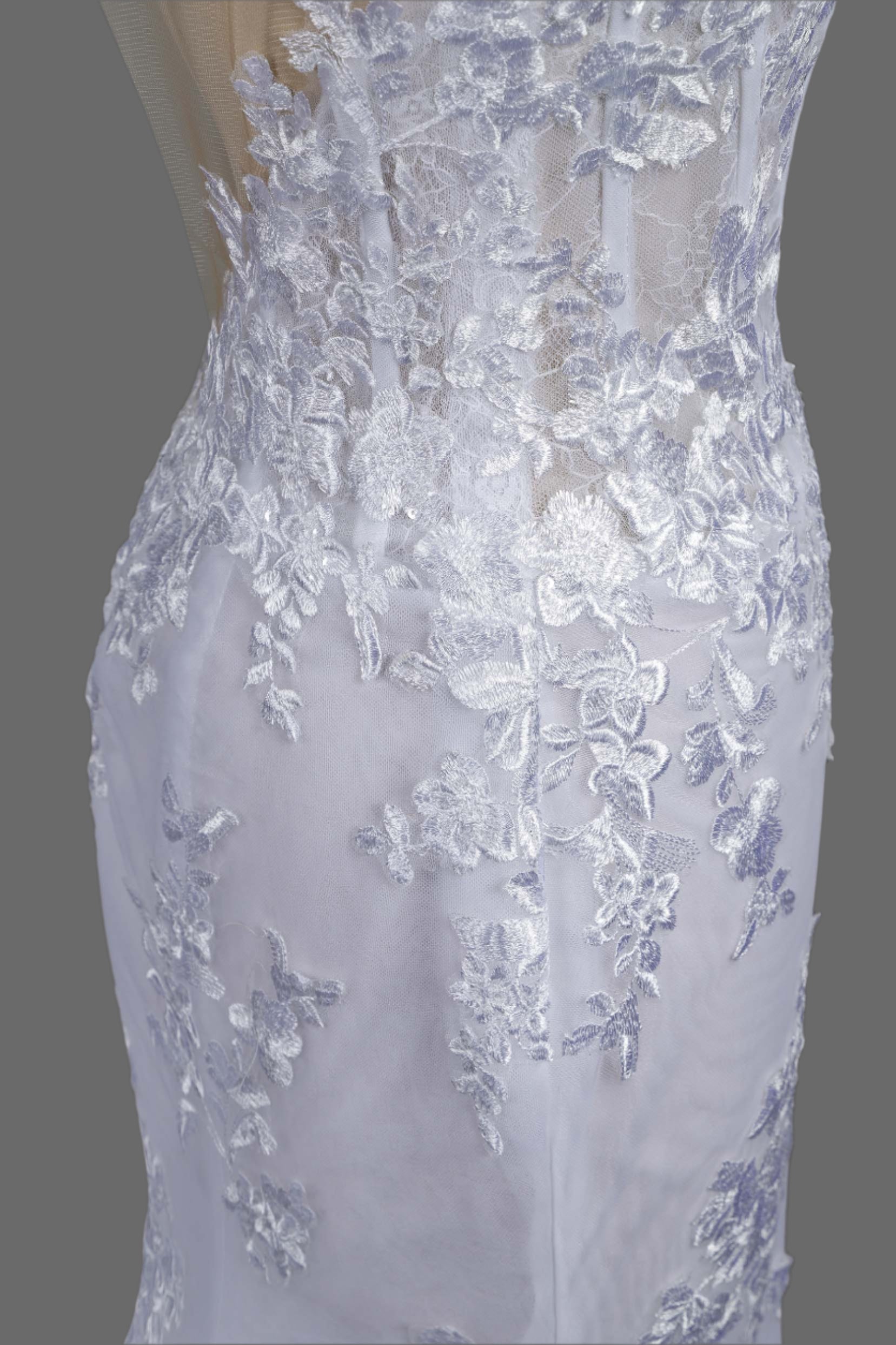 2025 New Mermaid Long Sheer Tulle Sleeves Wedding Dress | Elegant Lace Bridal Gown