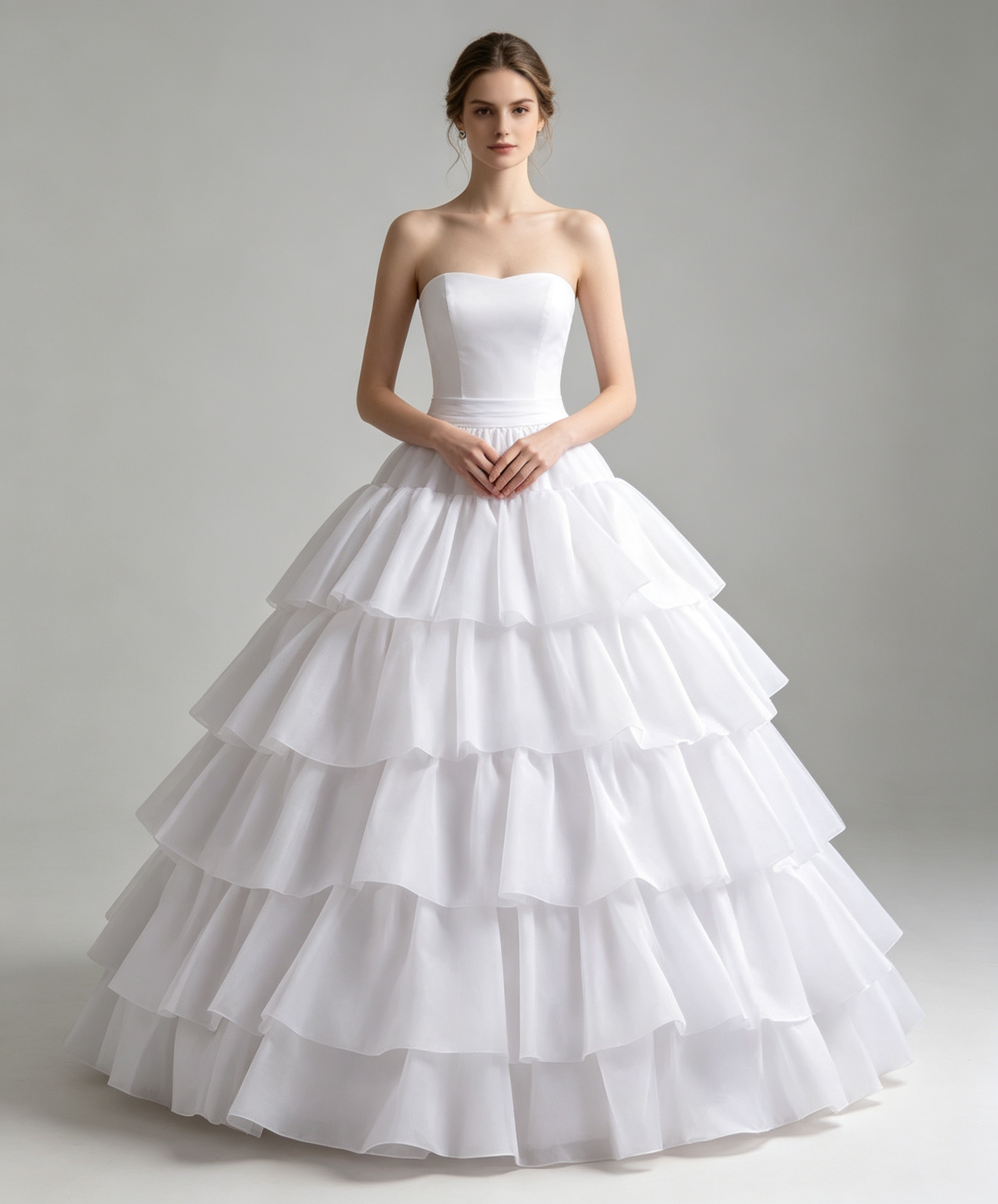5-Layer Ruffle Ball Gown Petticoat Crinoline – White Bridal Underskirt for Wedding, Quinceanera & Prom Dress (Copy)