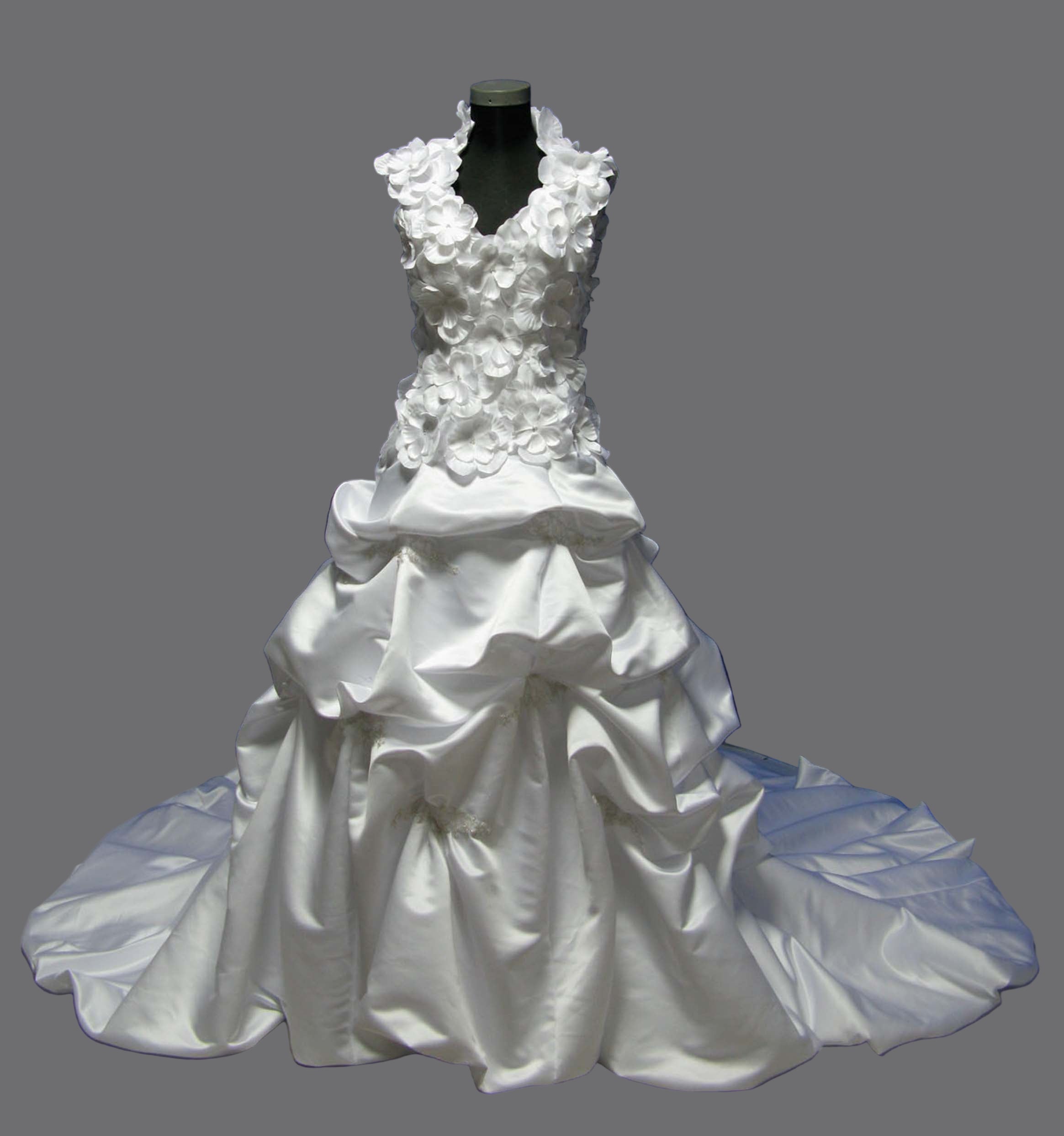 Elegant Sweetheart Neckline with Beautiful Flowers on the Bodice High Quality Satin Wedding Dress