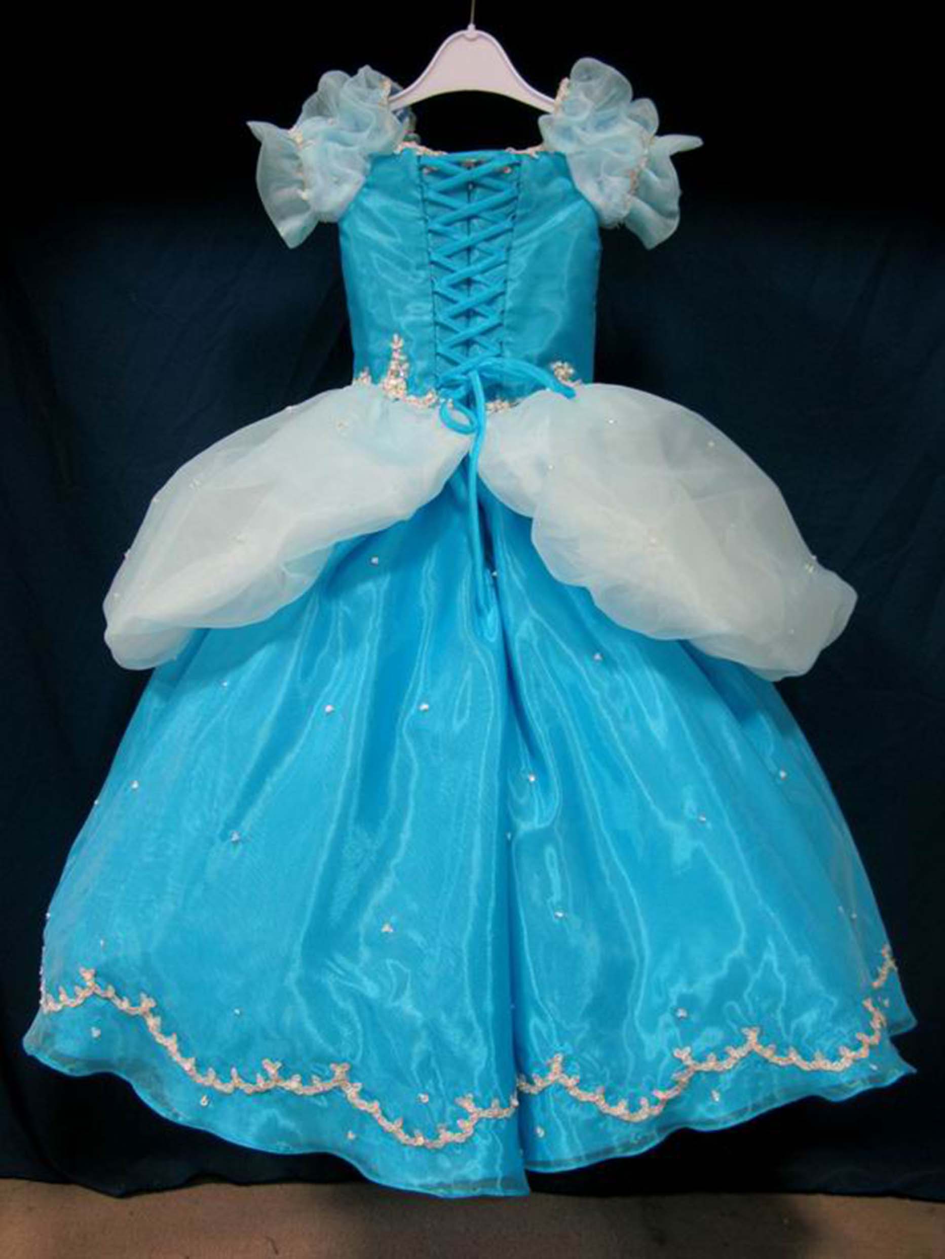 Girls Cinderella Princess Ball Gown – Blue Tulle Flower Girl Dress for Wedding & Quinceañera