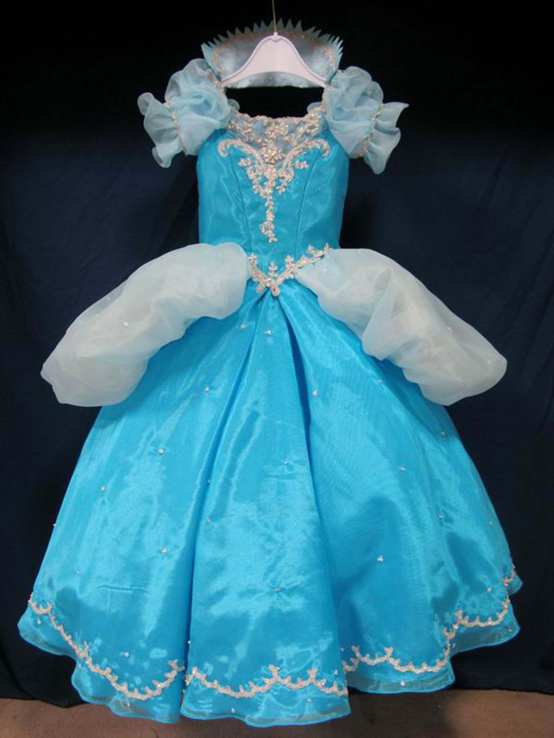 Girls Cinderella Princess Ball Gown – Blue Tulle Flower Girl Dress for Wedding & Quinceañera