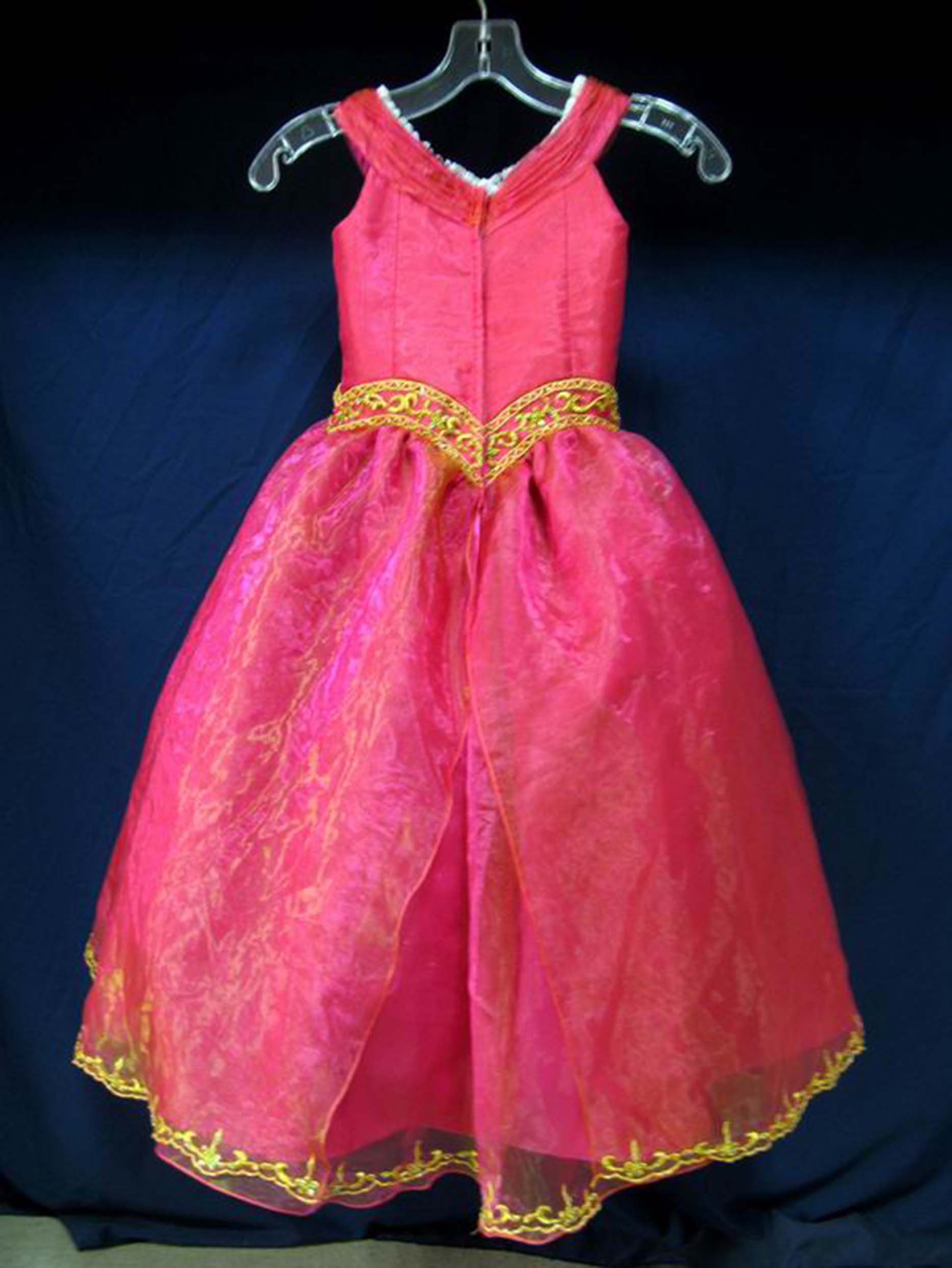 Red & Gold Embroidered Flower Girl Dress for Wedding, Pageant & Party