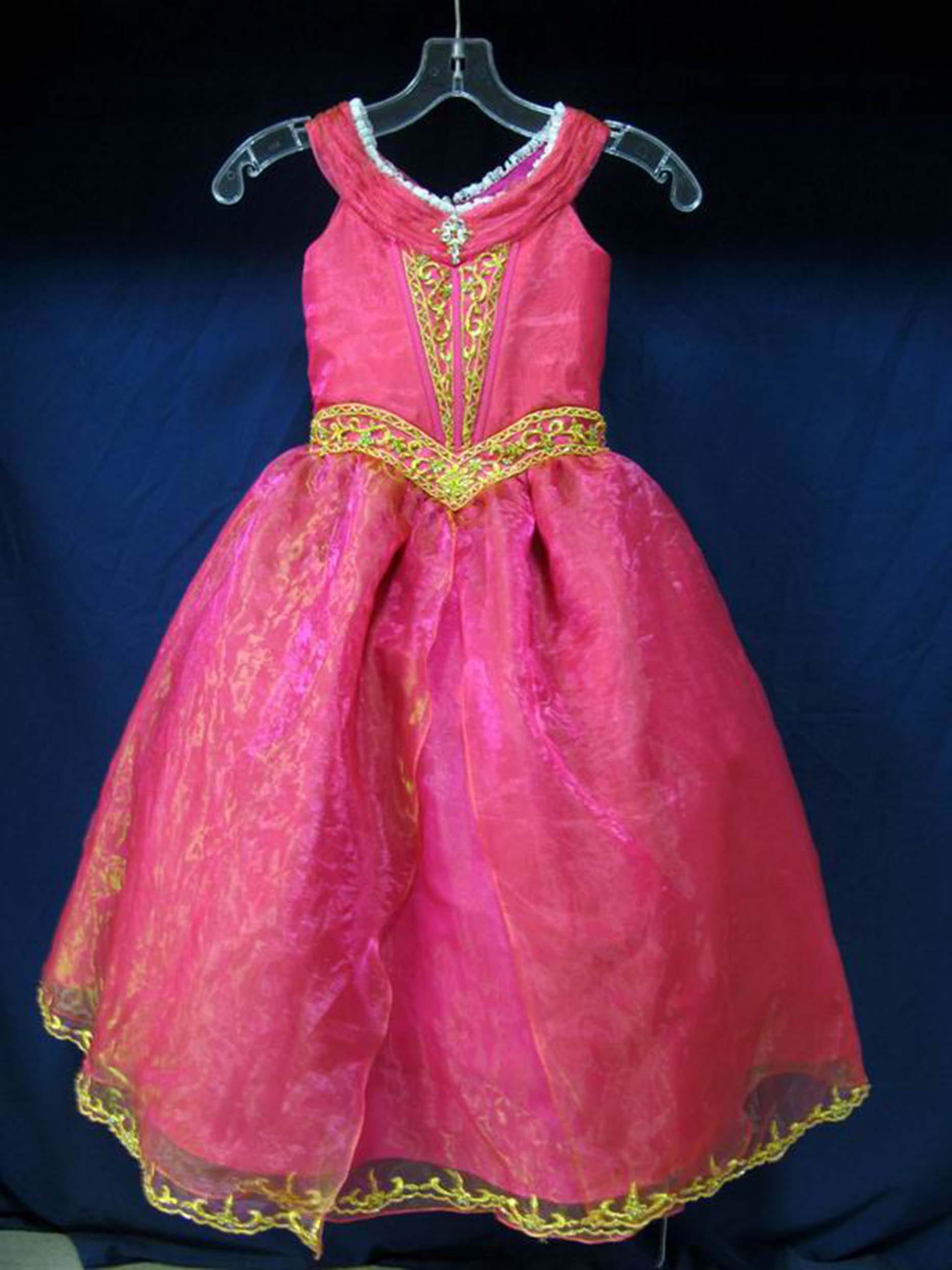 Red & Gold Embroidered Flower Girl Dress for Wedding, Pageant & Party
