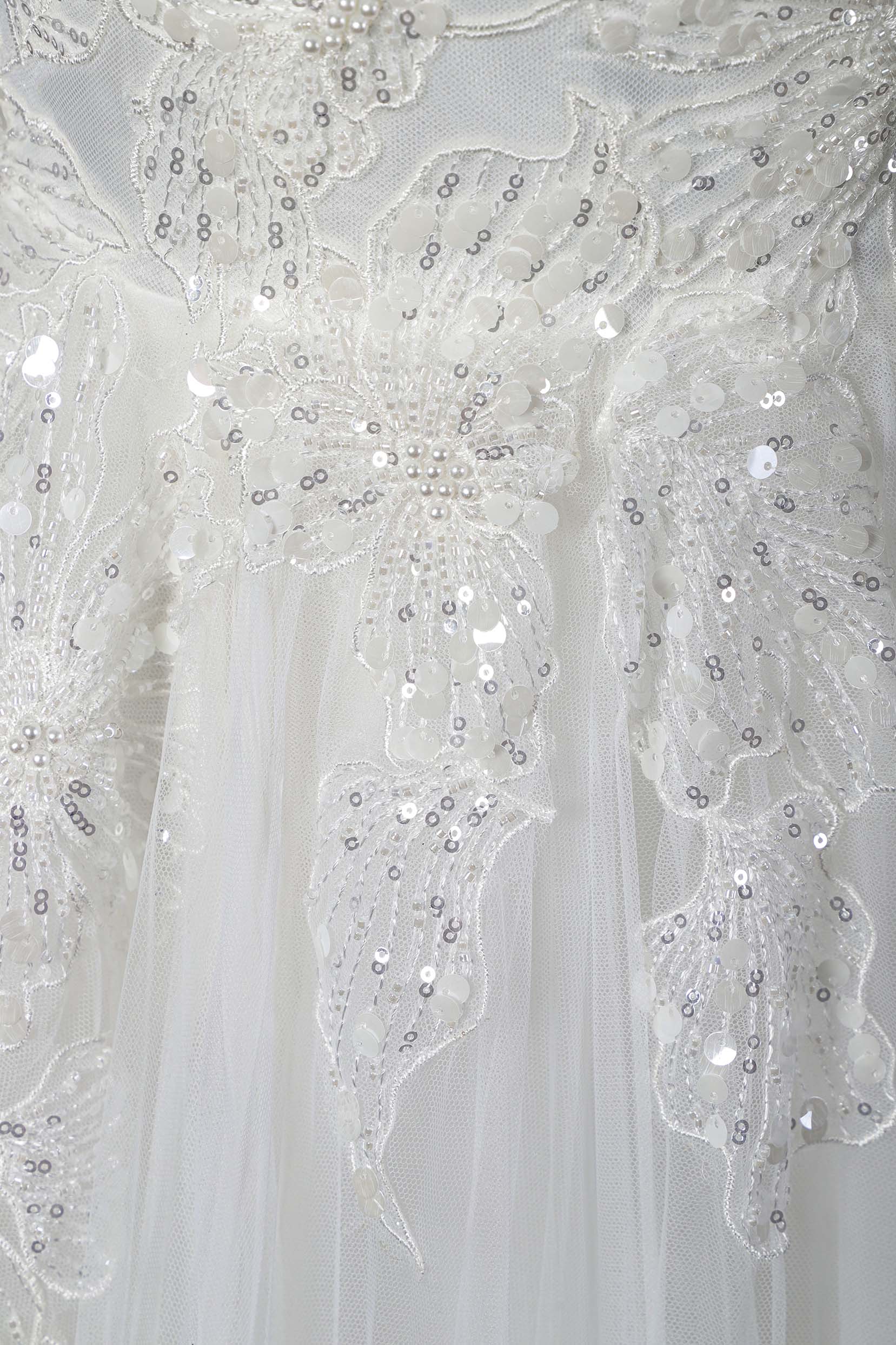 A-Line Court Train Tulle Wedding Dress