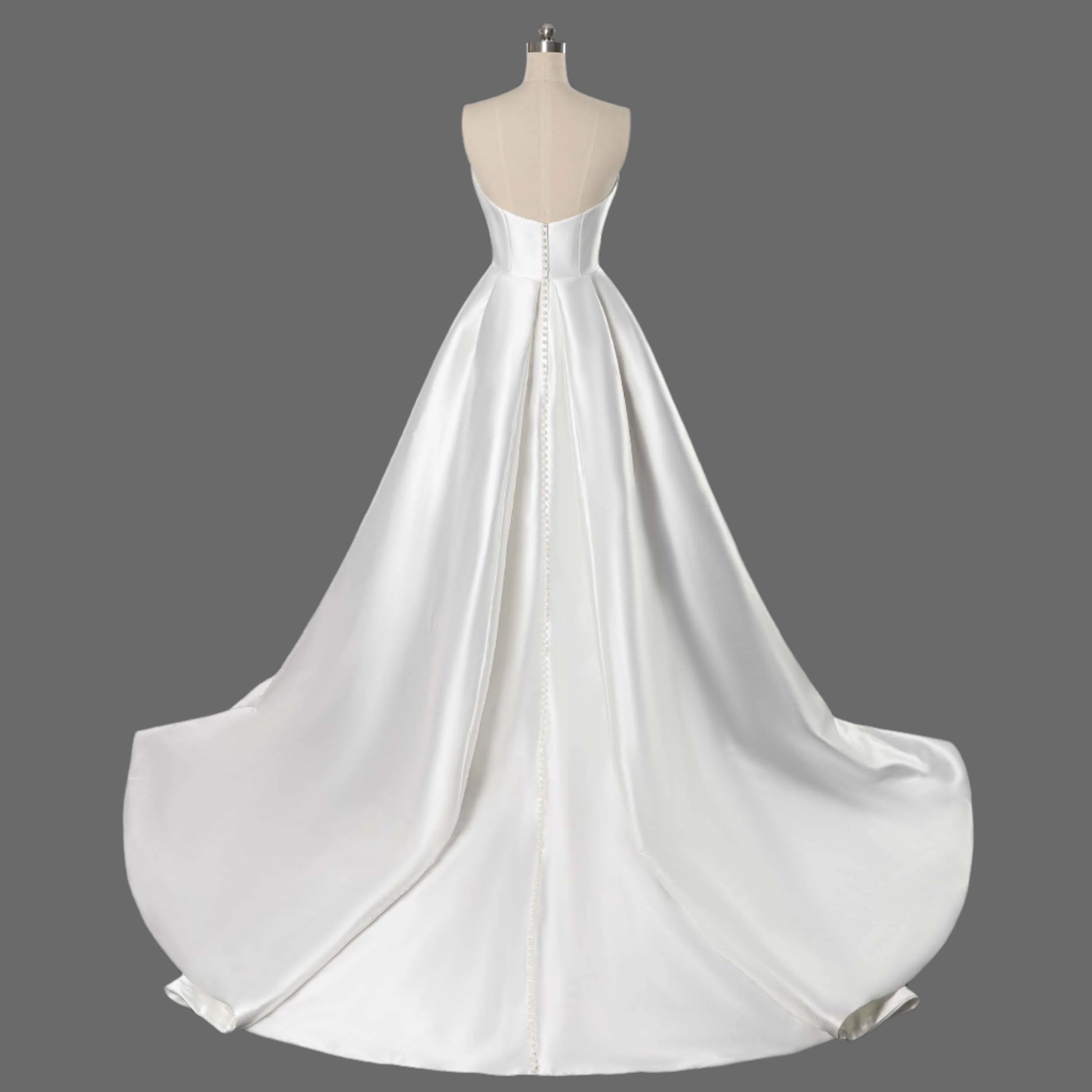 A-Line Draped Satin Sculpted Neckline Ball Gown