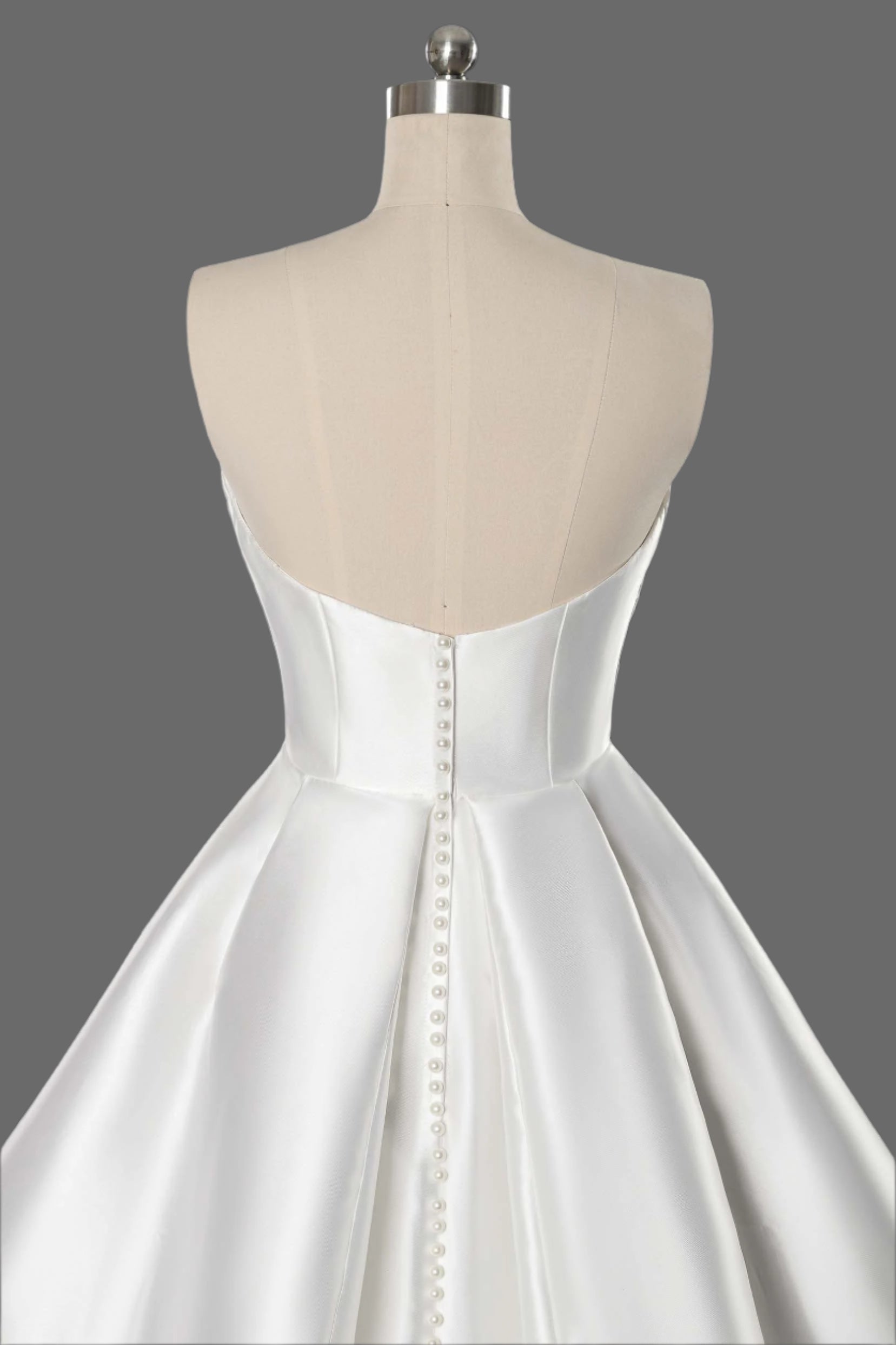 A-Line Draped Satin Sculpted Neckline Ball Gown