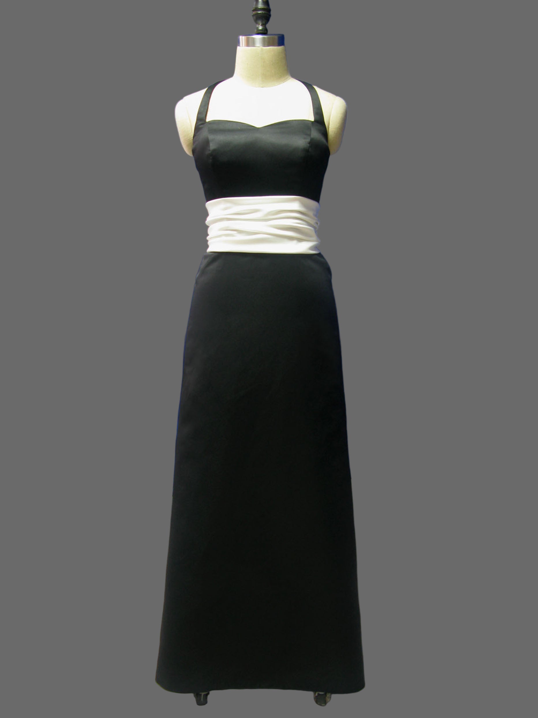 Black White Color Block Mermaid Evening Gown - Strapless Sweetheart Formal Dress