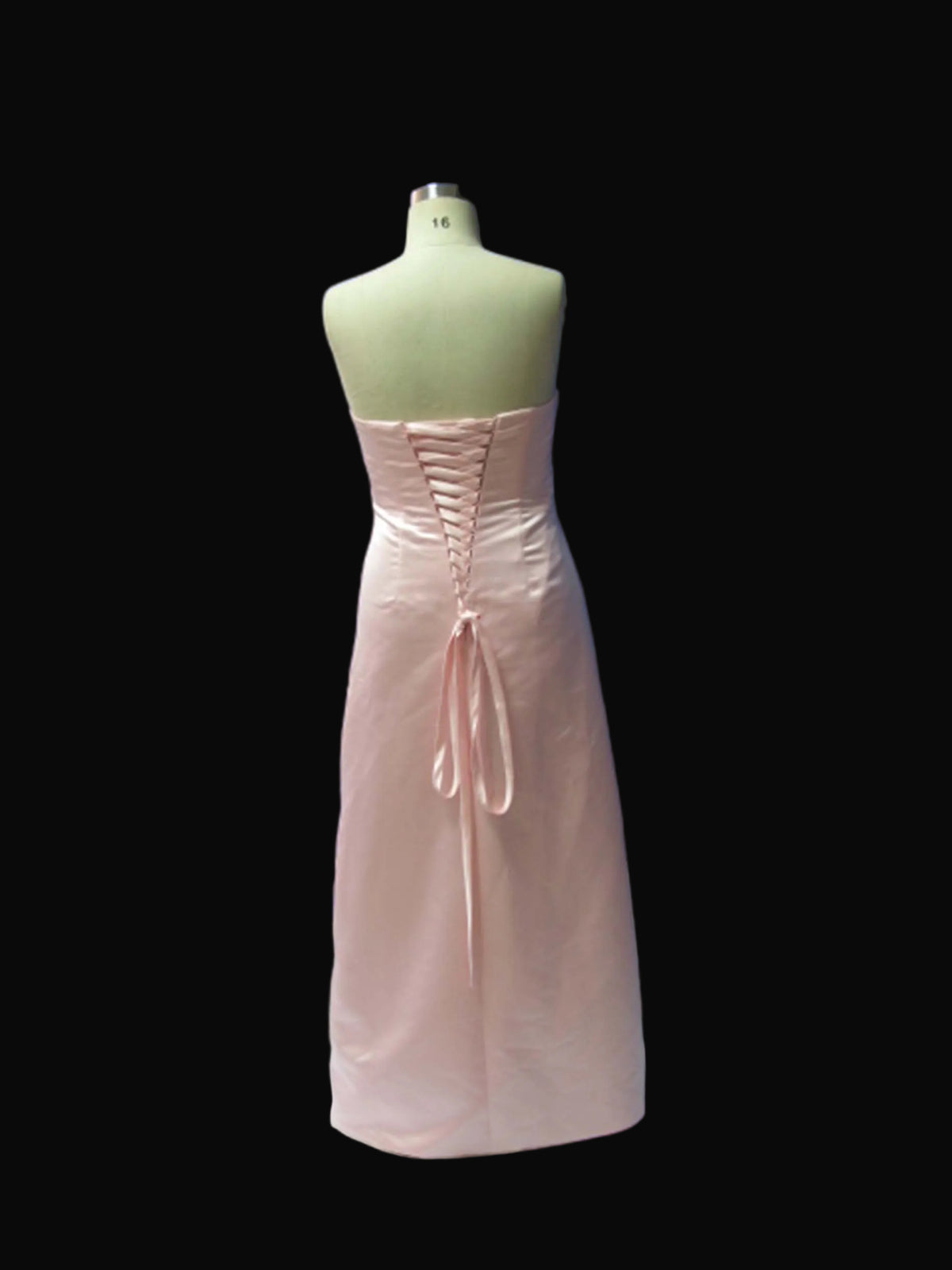 Blush Pink Strapless Satin Bridesmaid Dress