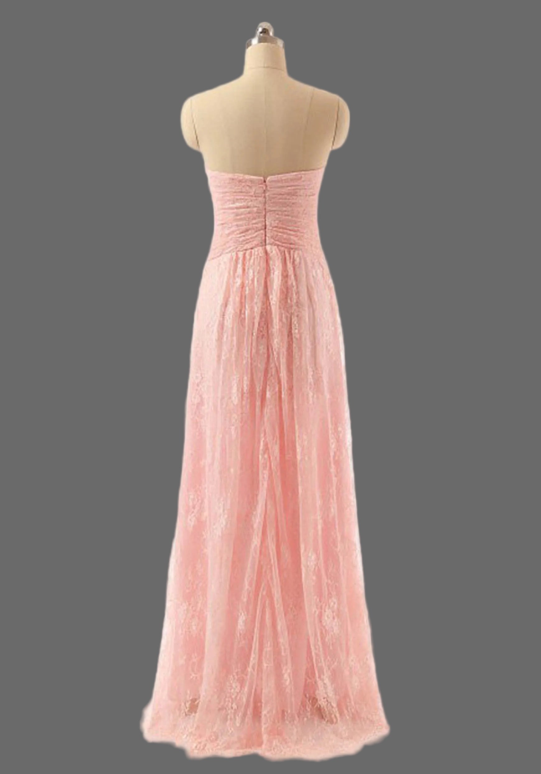 Blush Pink Strapless Prom Dress - Ruched Sweetheart A-Line Gown