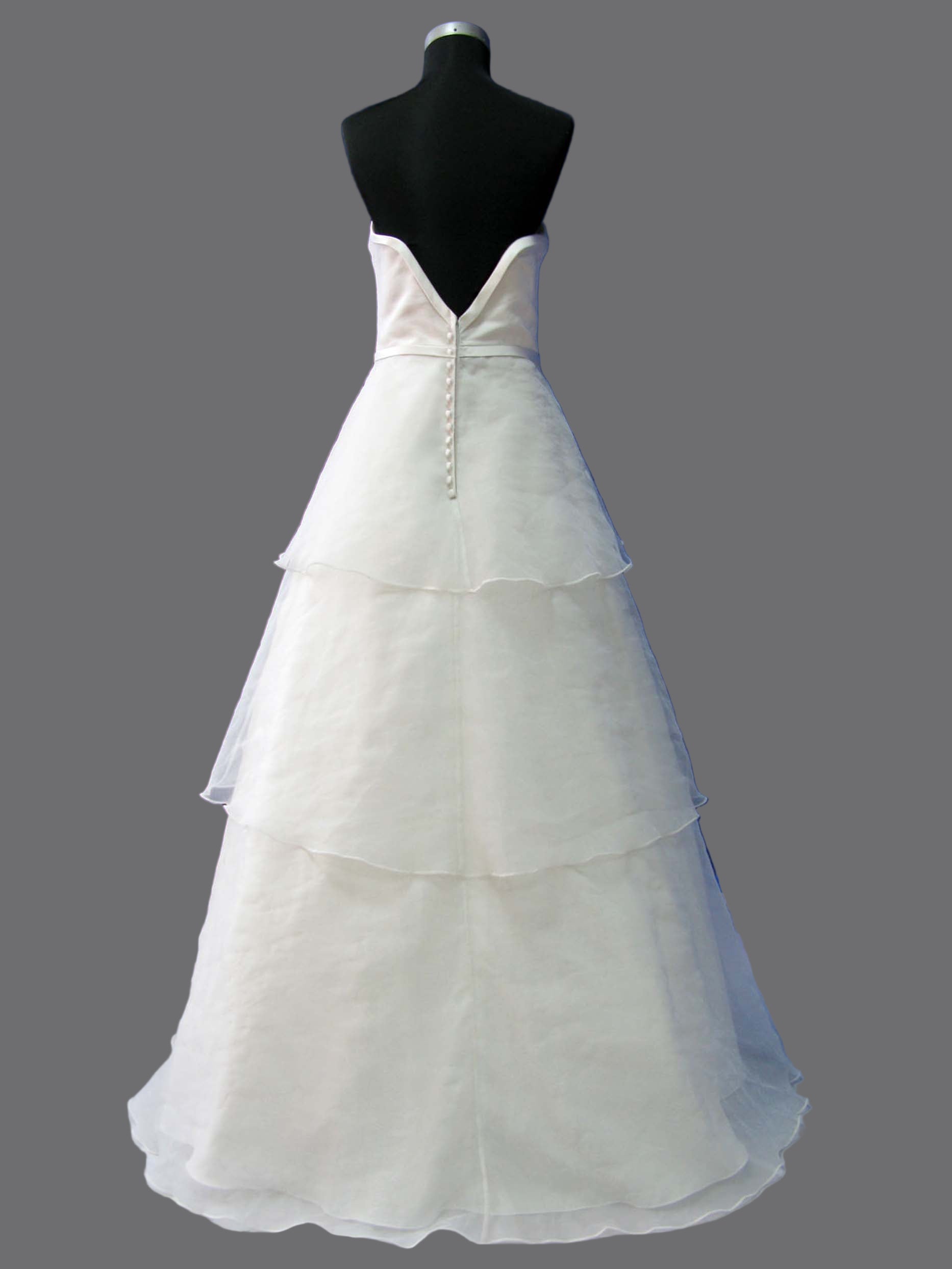 Boat neckline A-line Elegant Satin and Chiffon Wedding Gown
