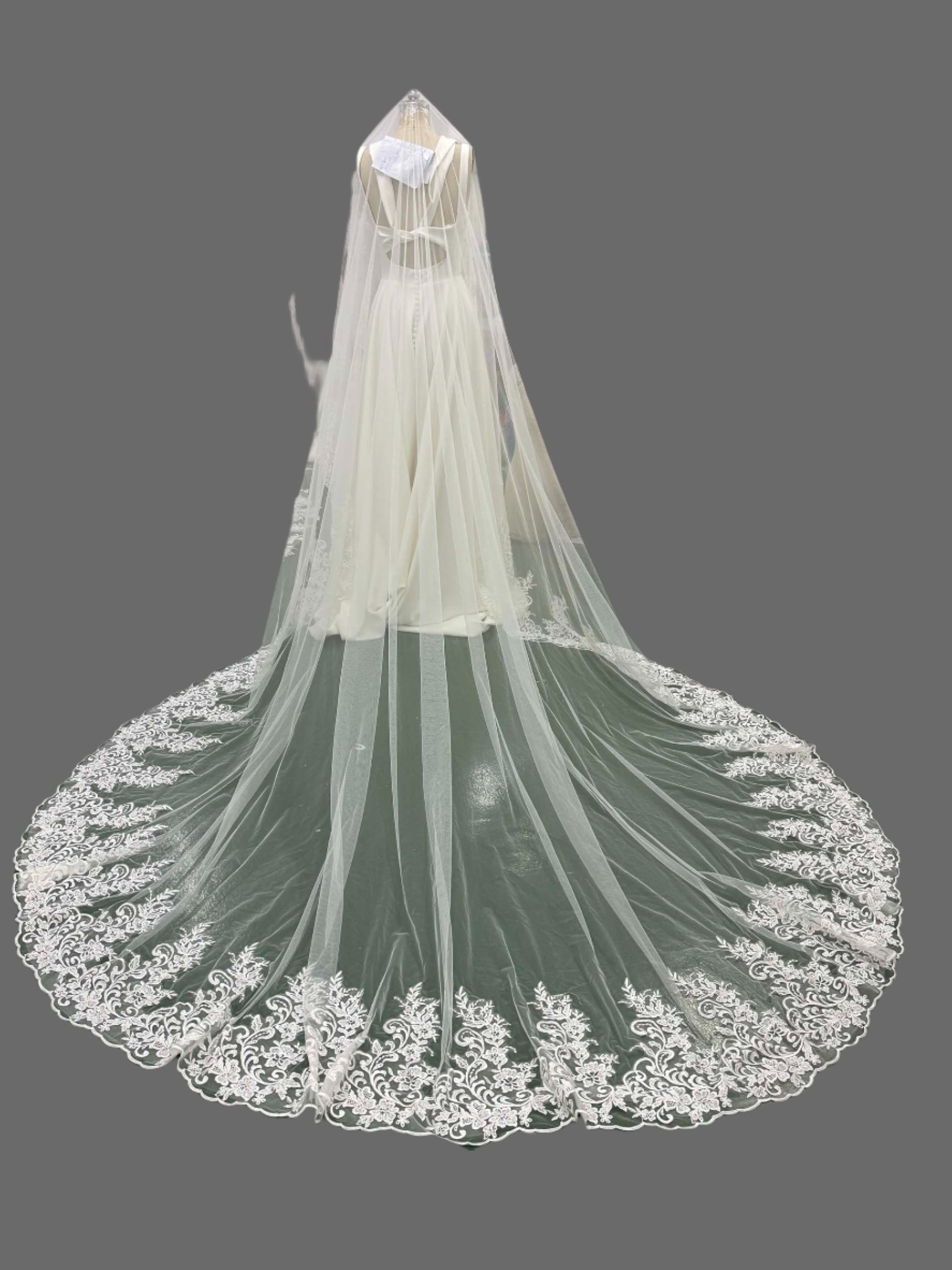 Cathedral Length Lace Edge Veil
