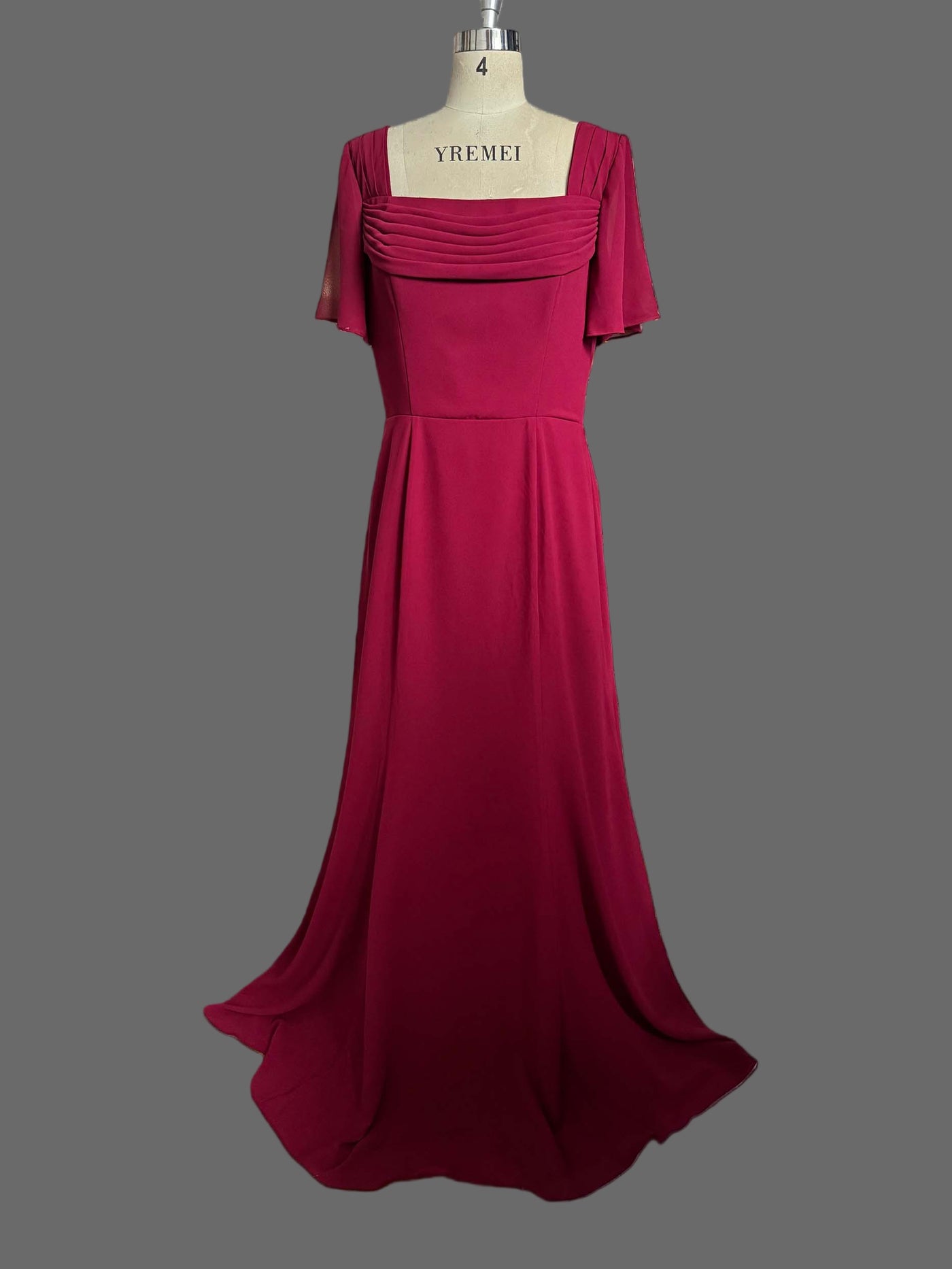 Charming Red Chiffon Bridesmaid Dress