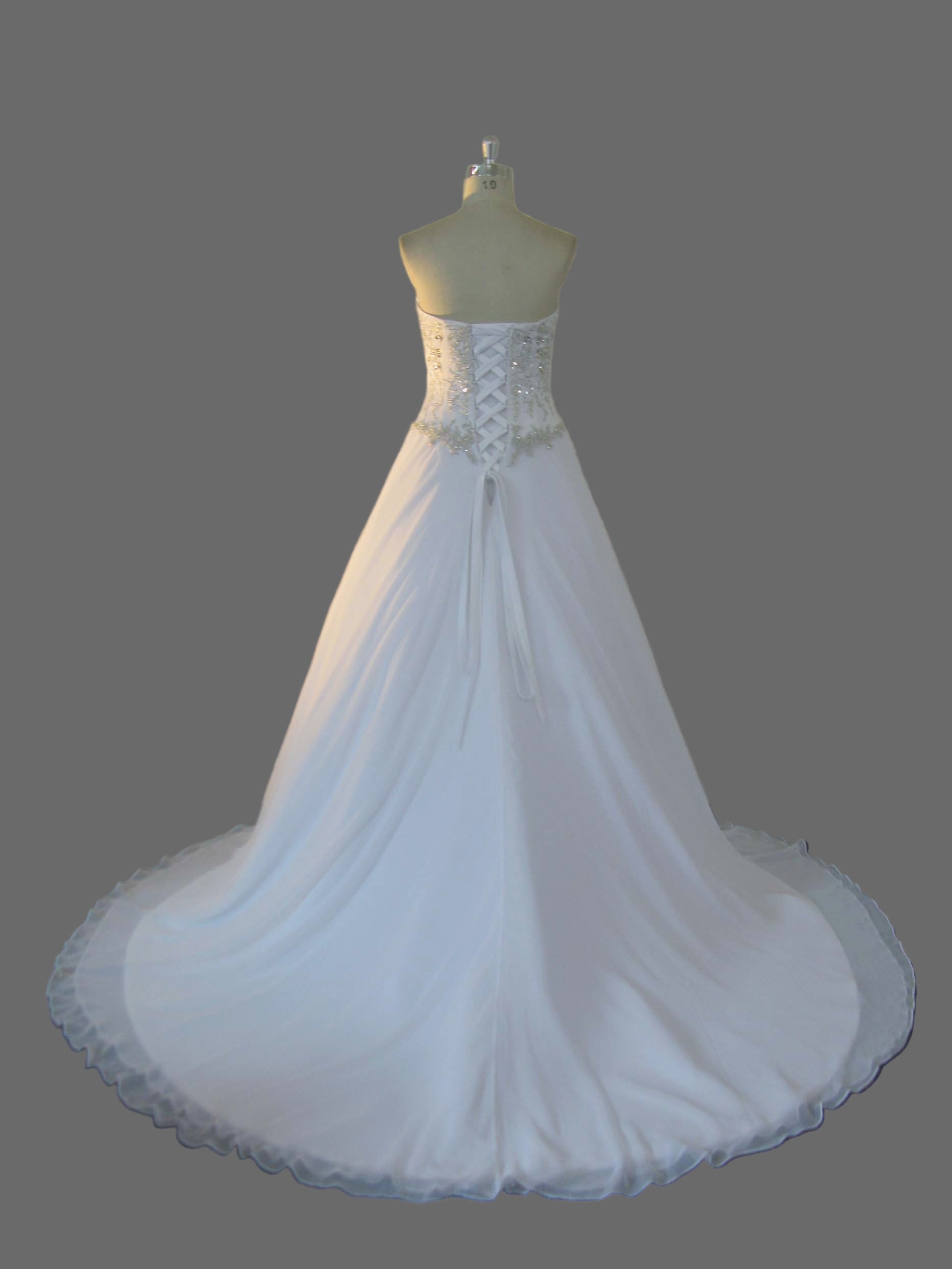 Crystal Beaded Wedding Dress - Strapless A-Line Bridal Gown with Sparkle Embellishments