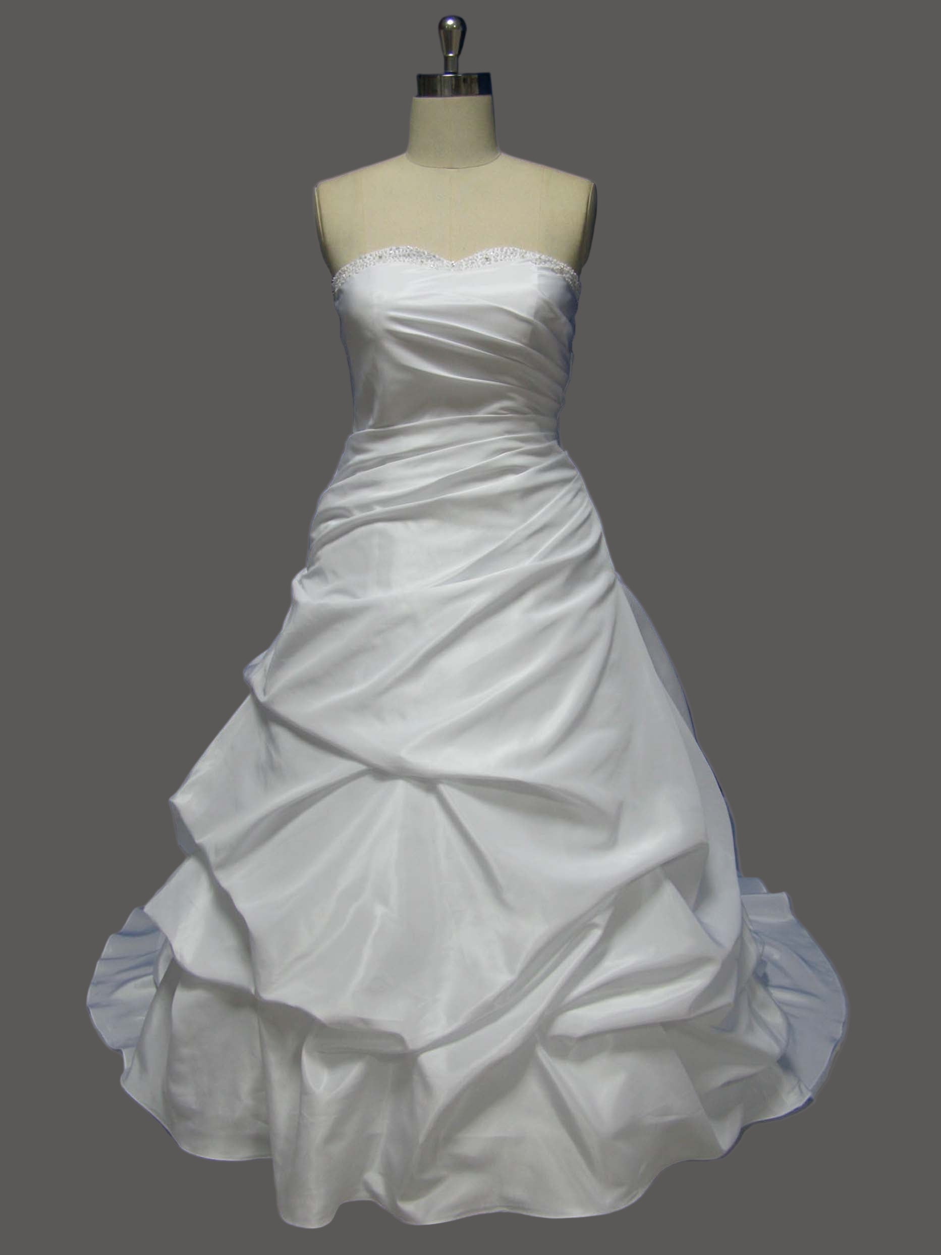 Elegant beaded sweetheart neckline pleating bust & waist A line wedding dress