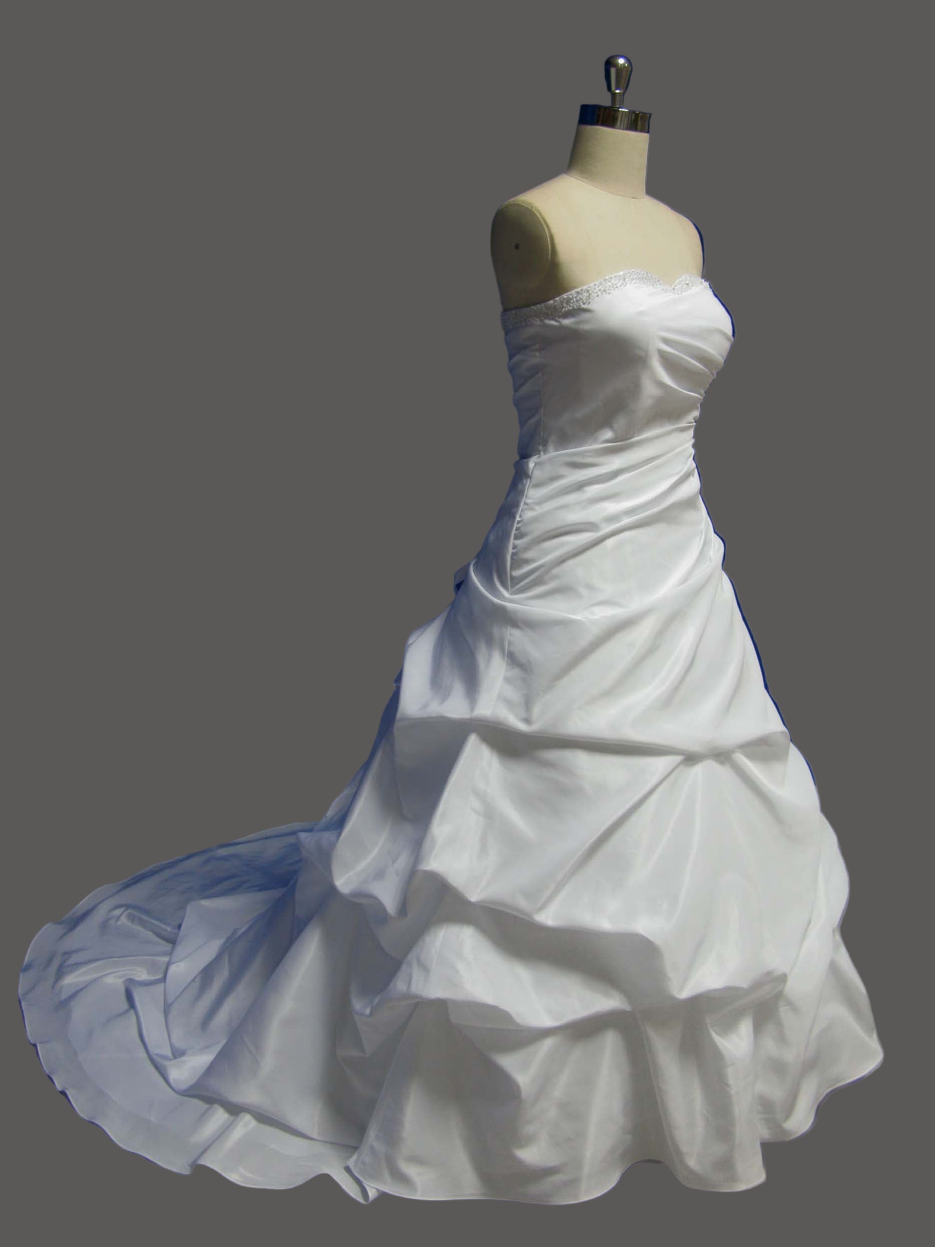 Elegant beaded sweetheart neckline pleating bust & waist A line wedding dress