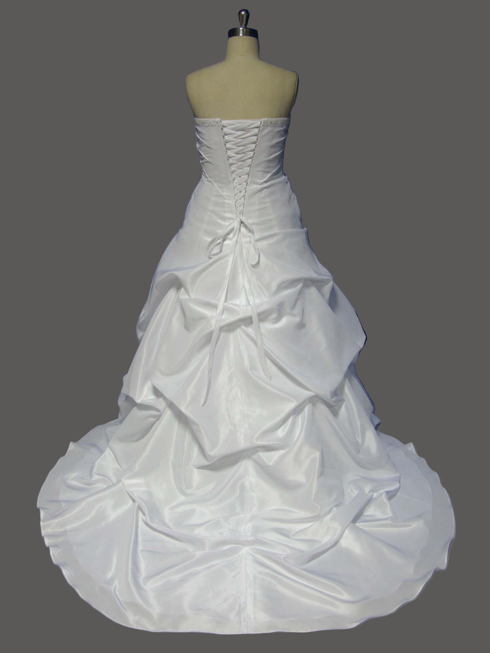 Elegant beaded sweetheart neckline pleating bust & waist A line wedding dress