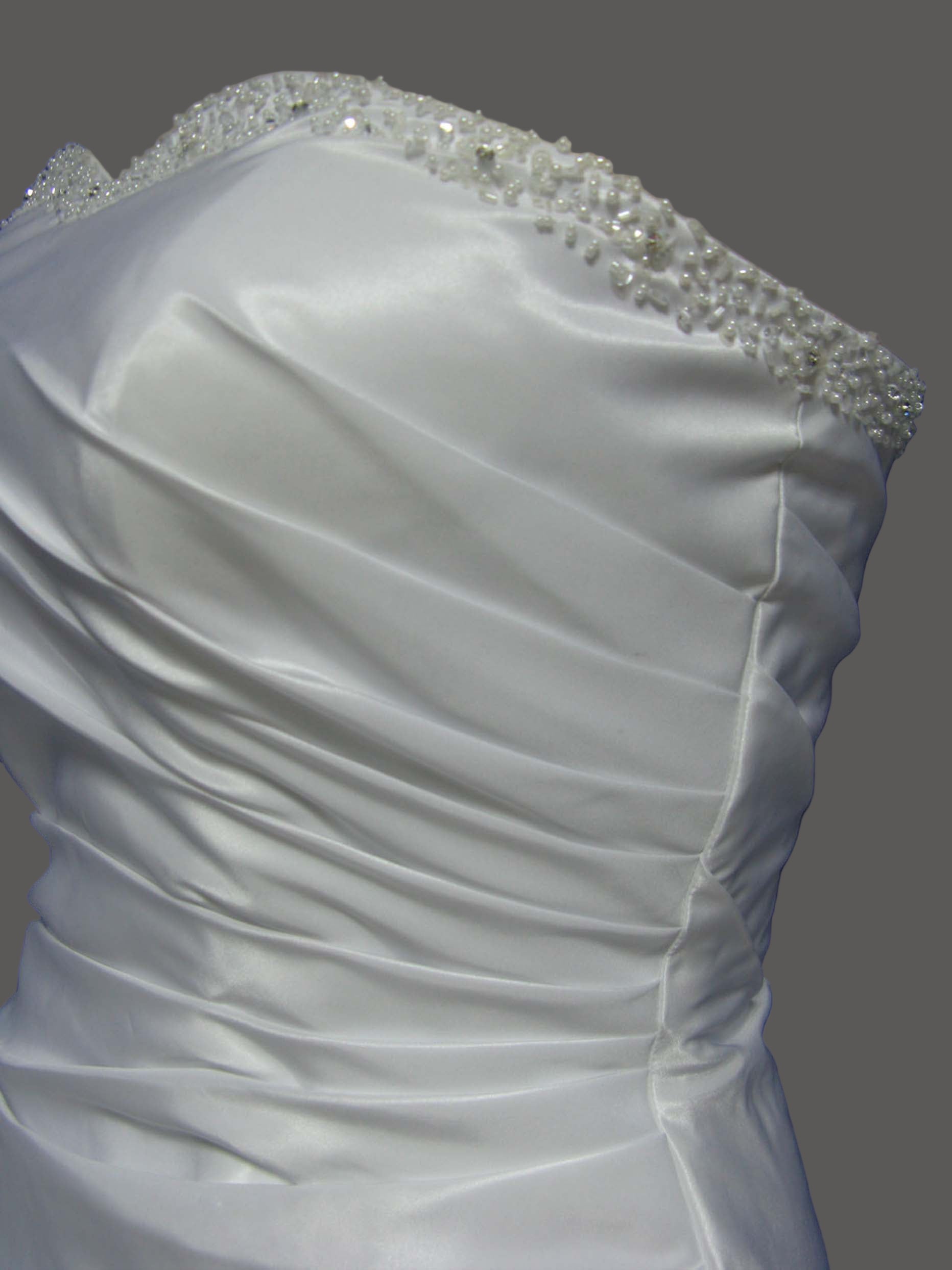 Elegant beaded sweetheart neckline pleating bust & waist A line wedding dress