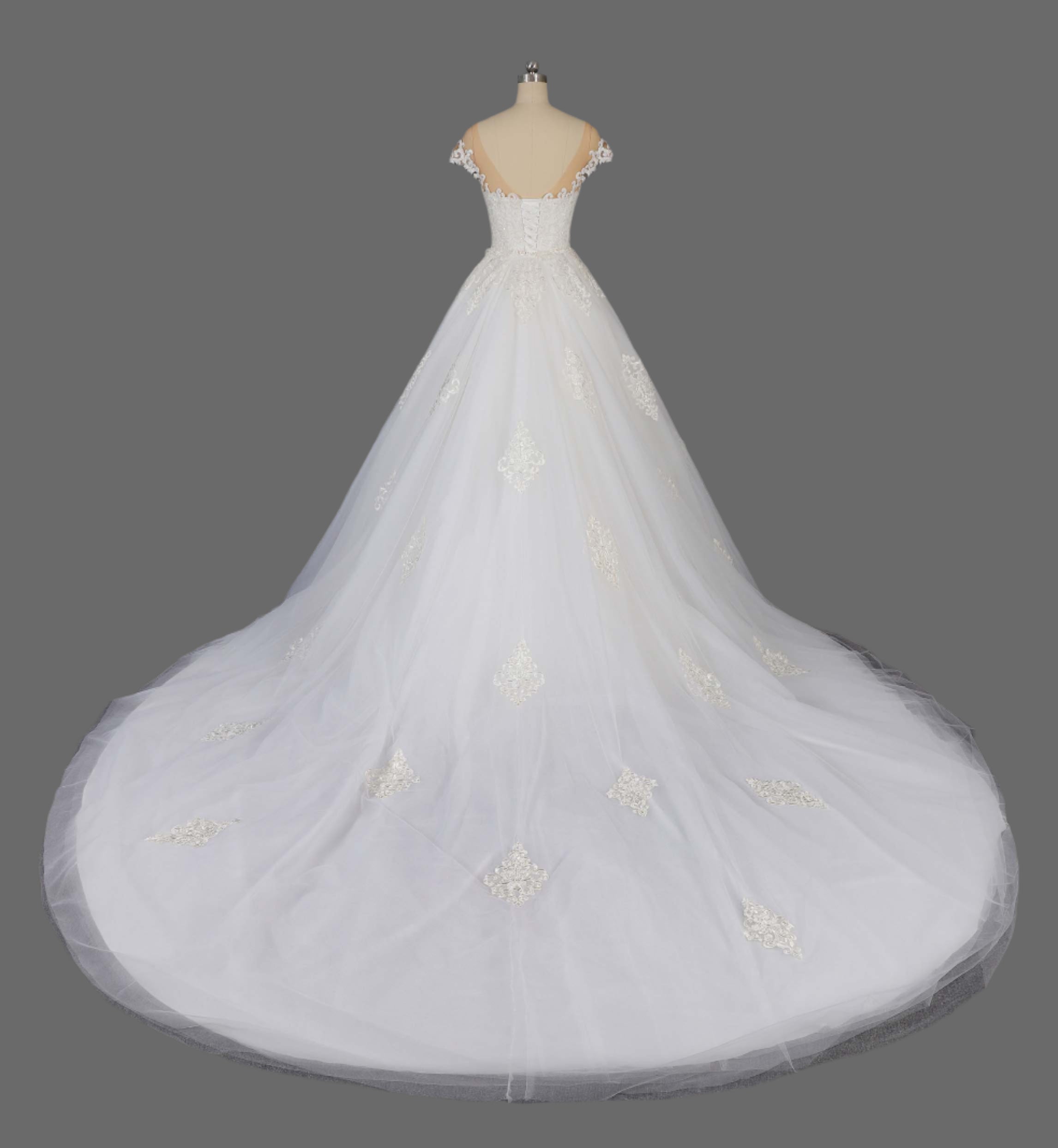 Elegant Lace Mermaid Wedding Dress with Illusion Sleeves