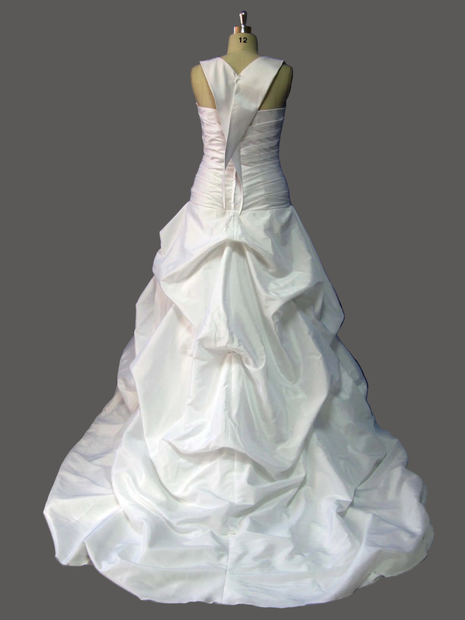 Elegant Ruched Mermaid Wedding Dress with Pickup Skirt - Strapless Bridal Gown