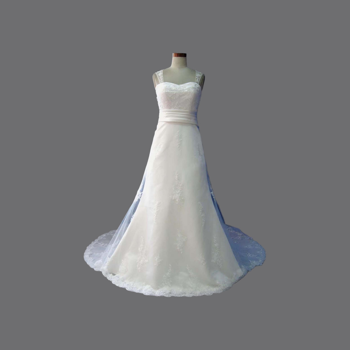 Elegant Sweetheart Neckline Satin with Lace Overlay Wedding Dresses – OneWedDress Elegant Sweetheart Neckline Satin with Lace Overlay Wedding Dresses – OneWedDress