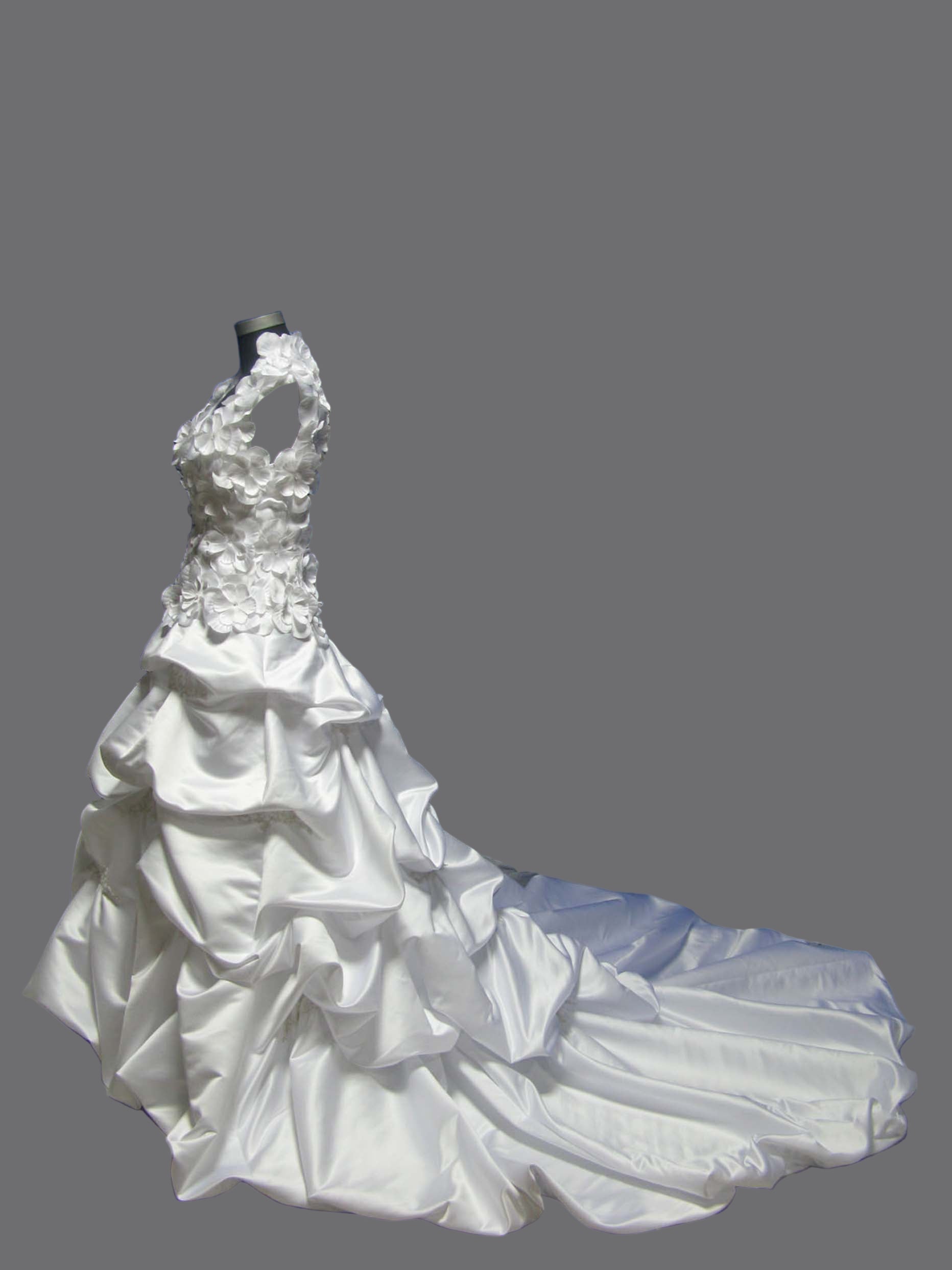 Elegant Sweetheart Neckline with Beautiful Flowers on the Bodice High Quality Satin Wedding Dress