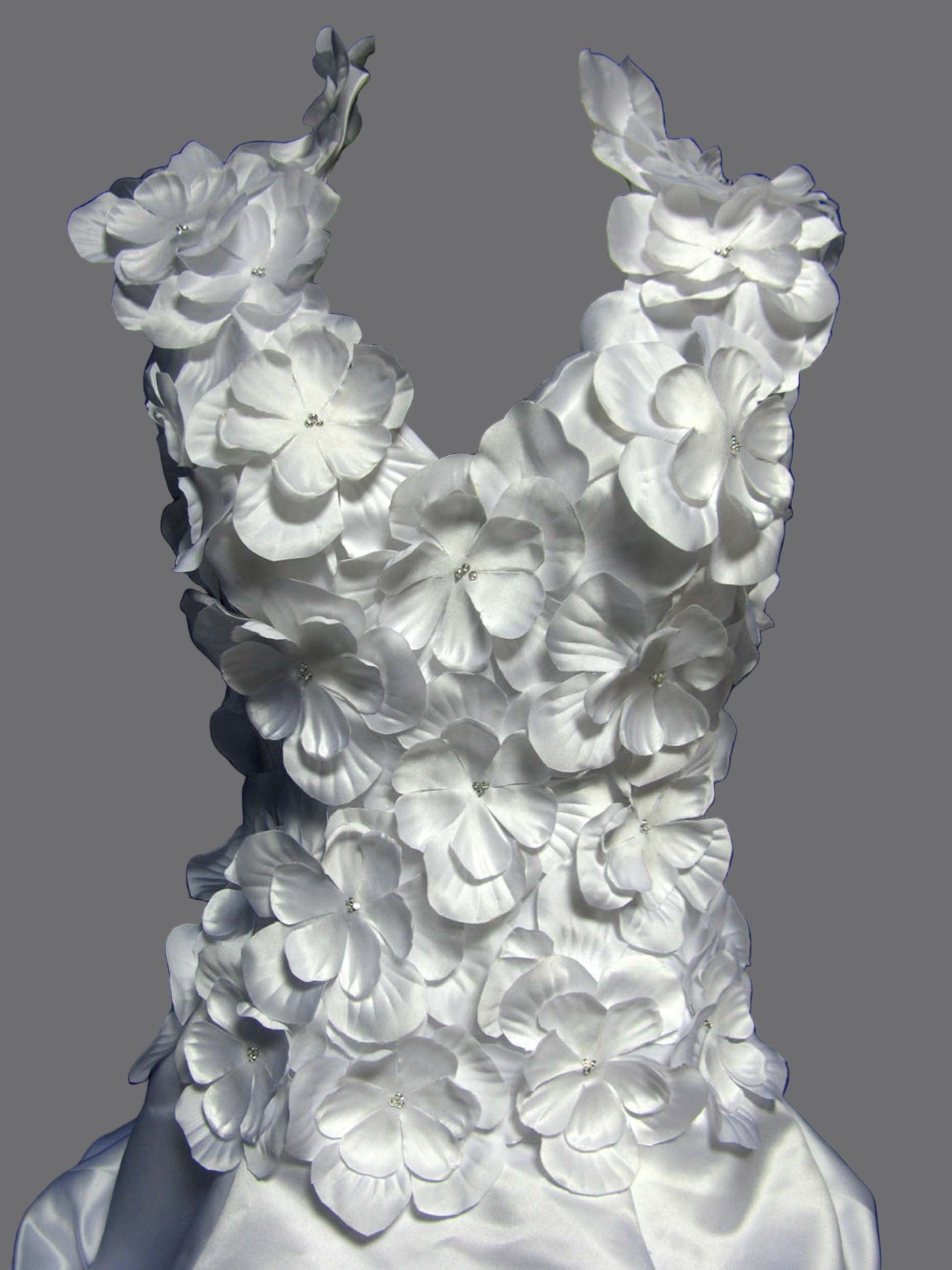 Elegant Sweetheart Neckline with Beautiful Flowers on the Bodice High Quality Satin Wedding Dress