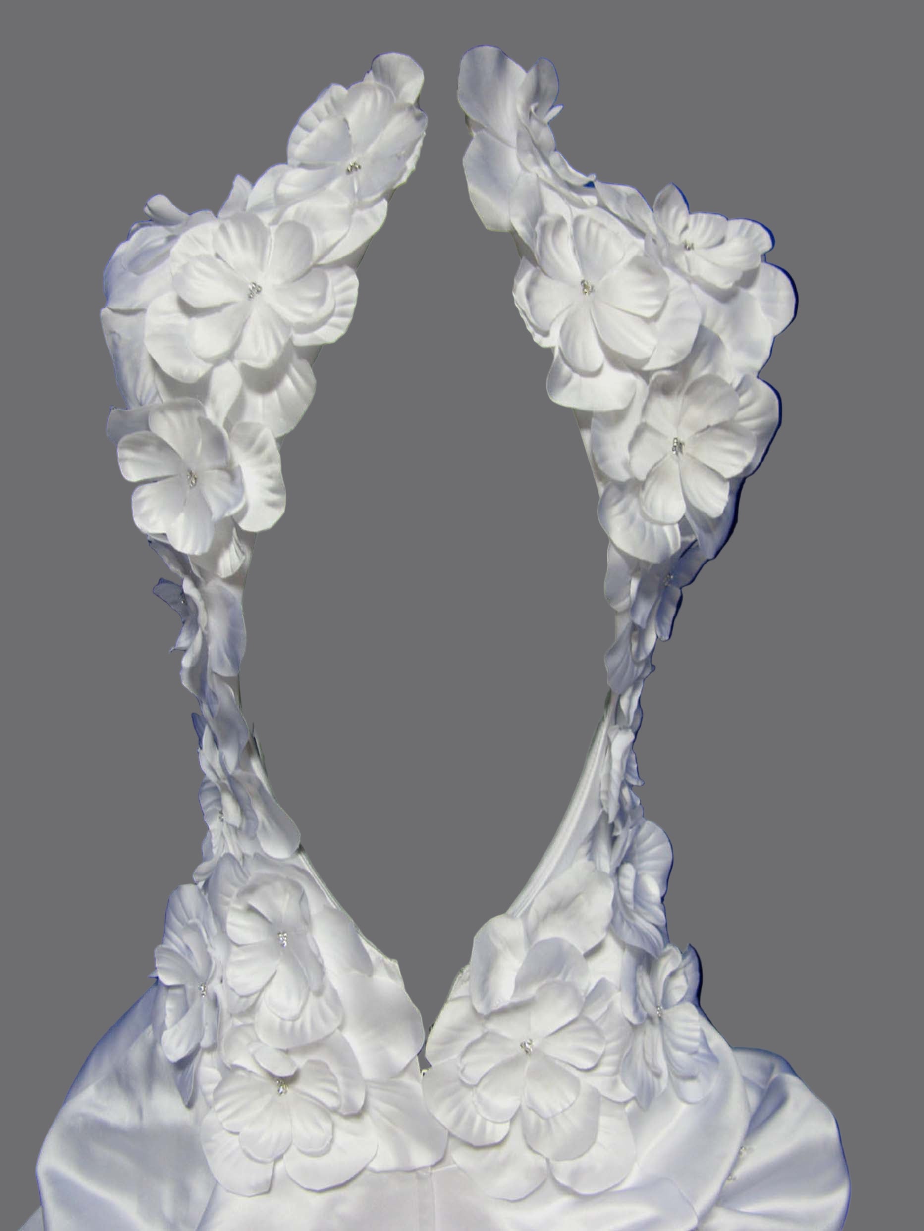 Elegant Sweetheart Neckline with Beautiful Flowers on the Bodice High Quality Satin Wedding Dress