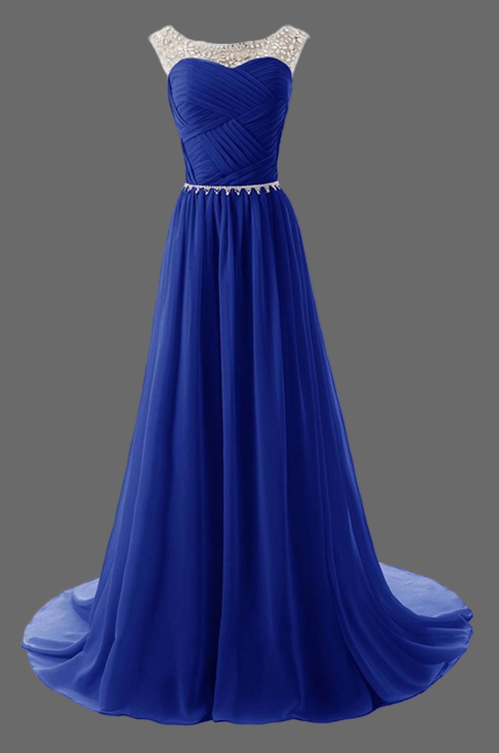 Emerald Green Evening Dress with Beaded Illusion Neckline - Elegant A-Line Formal Gown