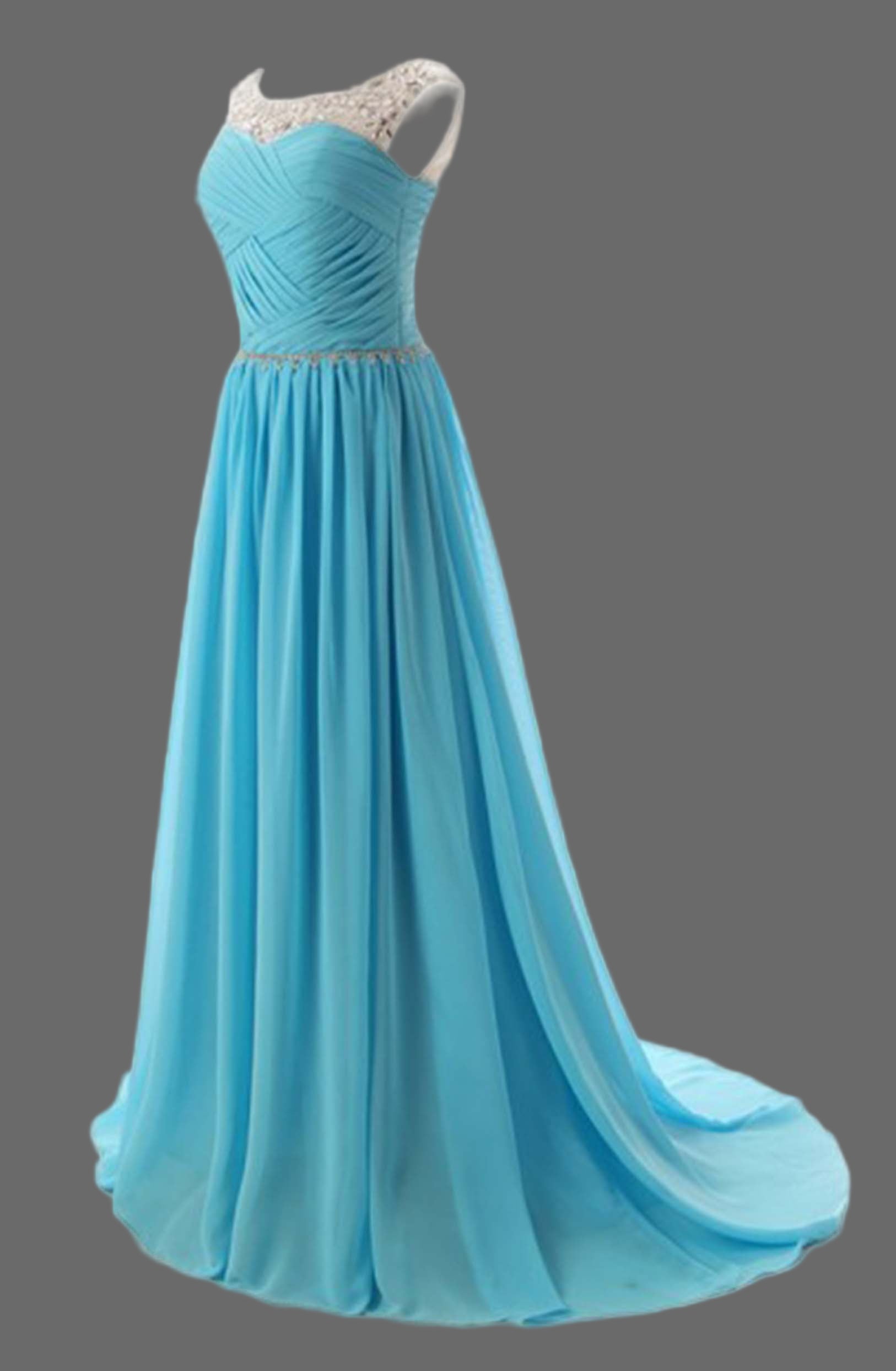 Emerald Green Evening Dress with Beaded Illusion Neckline - Elegant A-Line Formal Gown