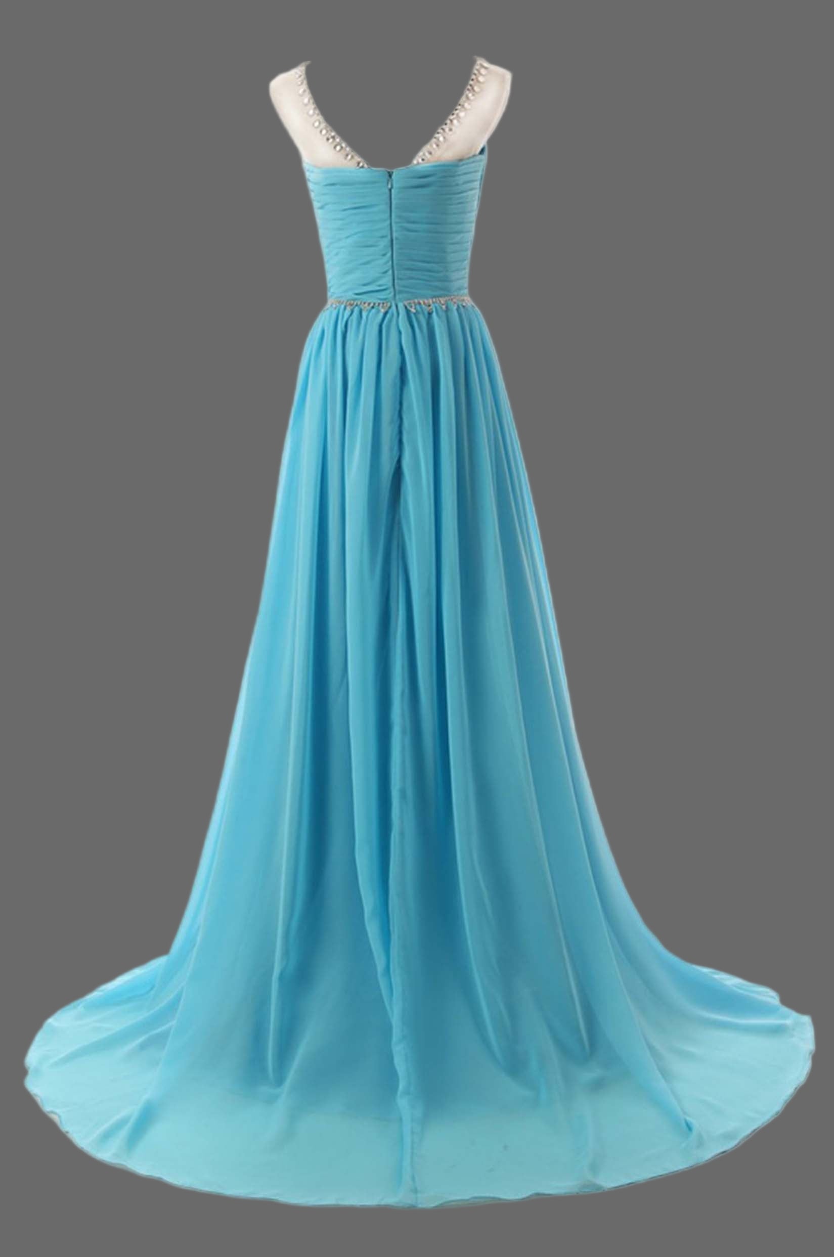 Emerald Green Evening Dress with Beaded Illusion Neckline - Elegant A-Line Formal Gown