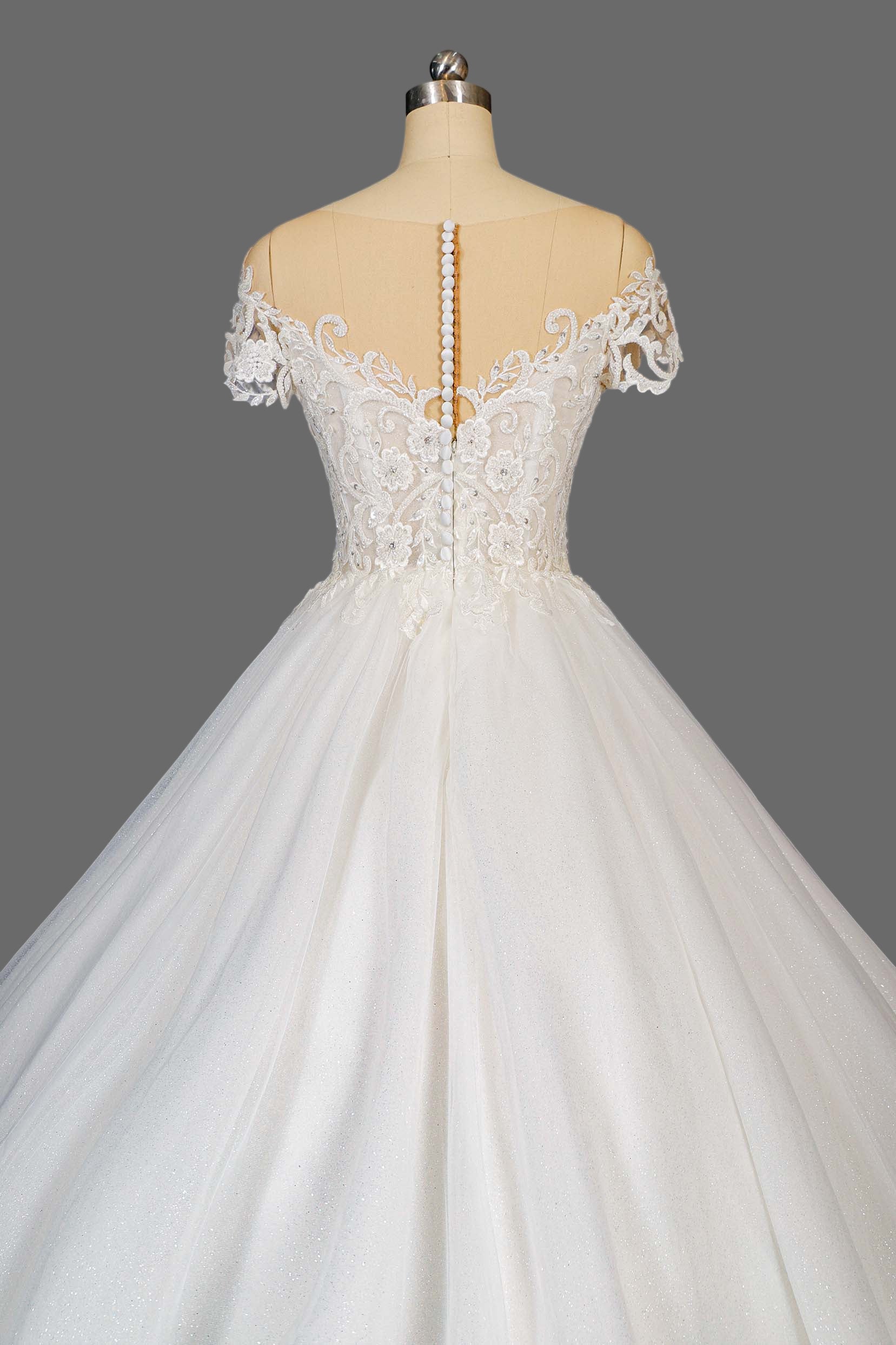 Enchanting Lace Ballgown Wedding Dress with Cathedral Train