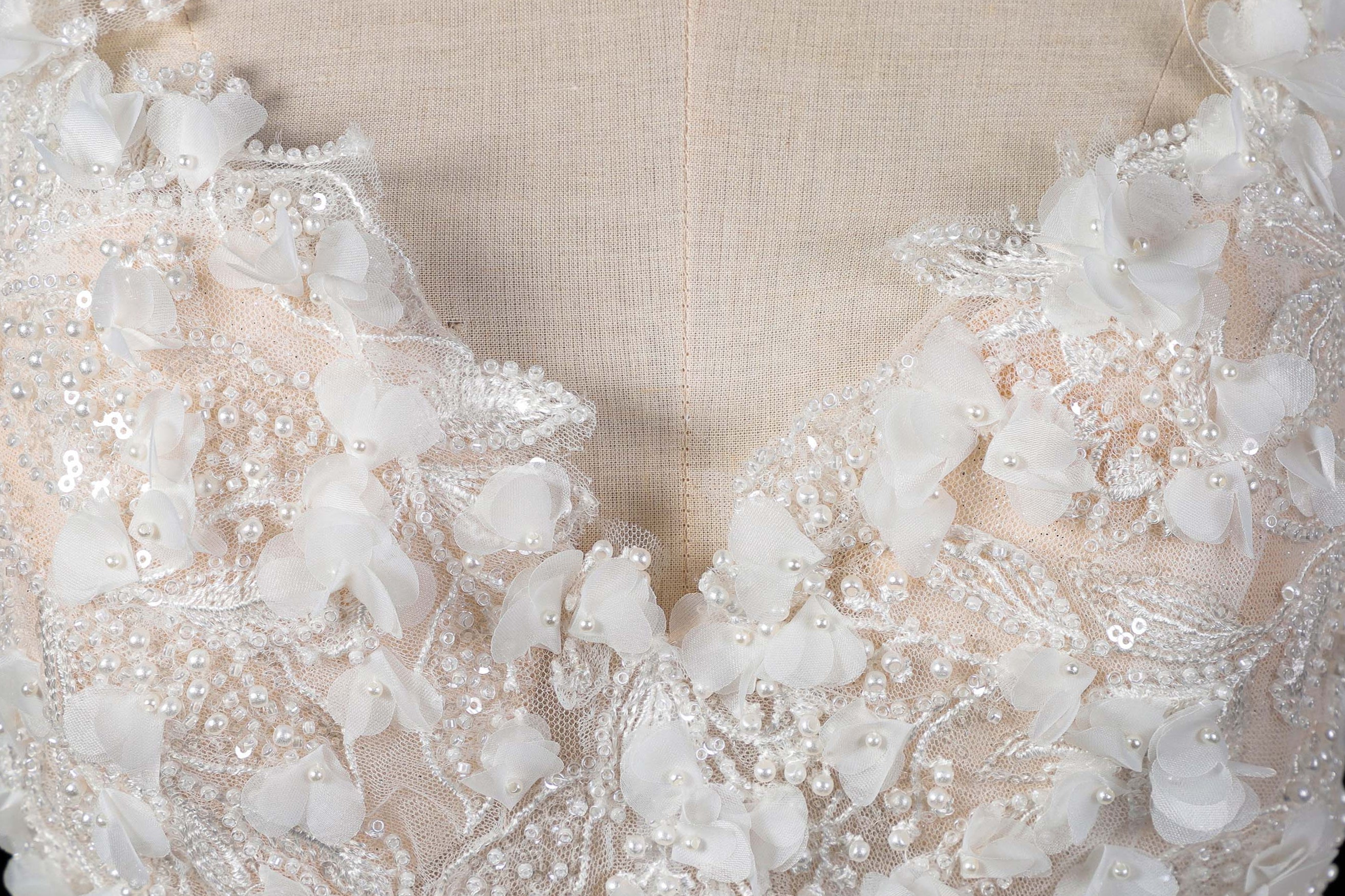 Exquisite 3D Floral Lace Wedding Dress | Bridal Gown