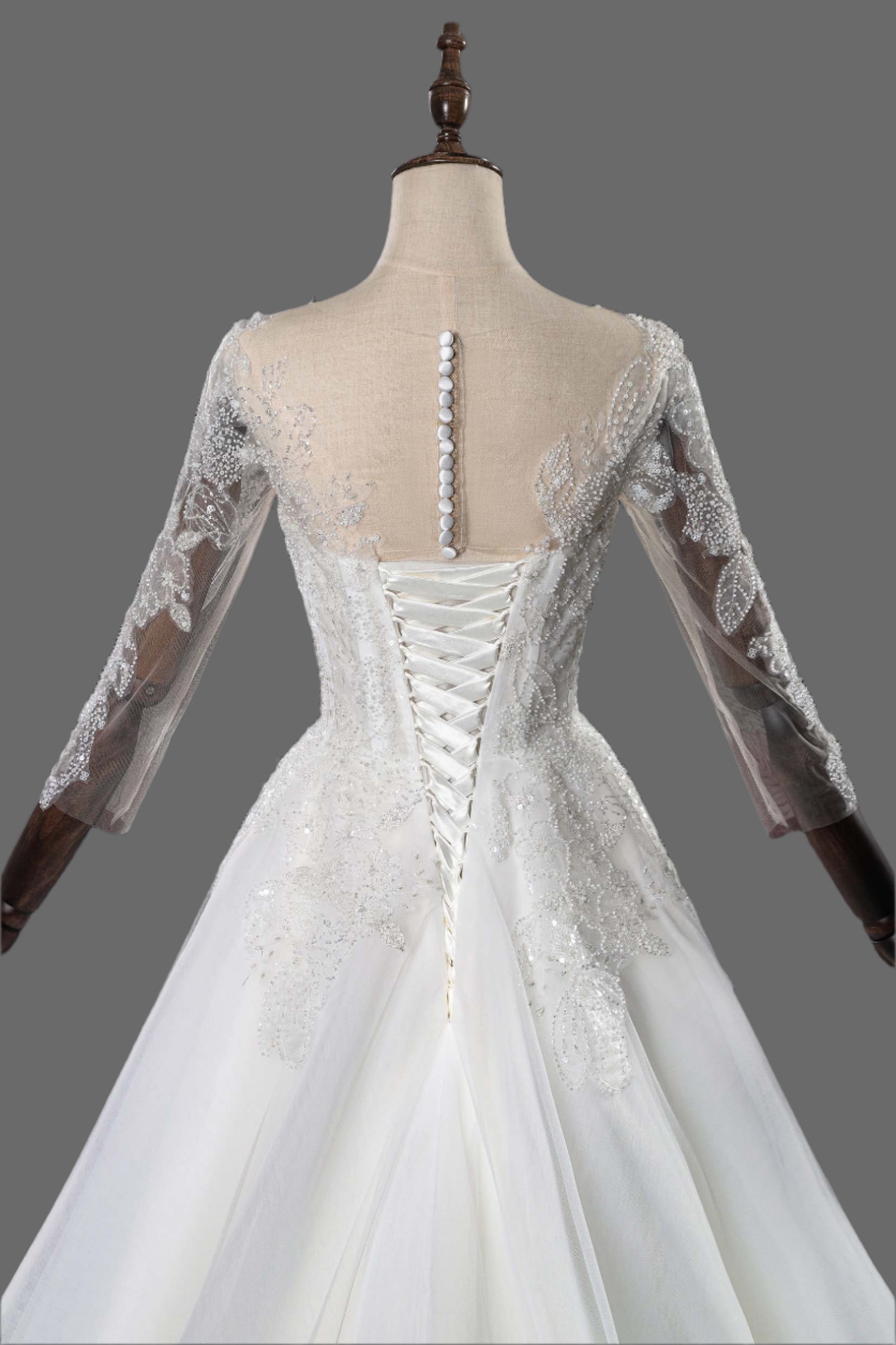 Hot Sale A-Line Tulle Beaded Wedding Dress