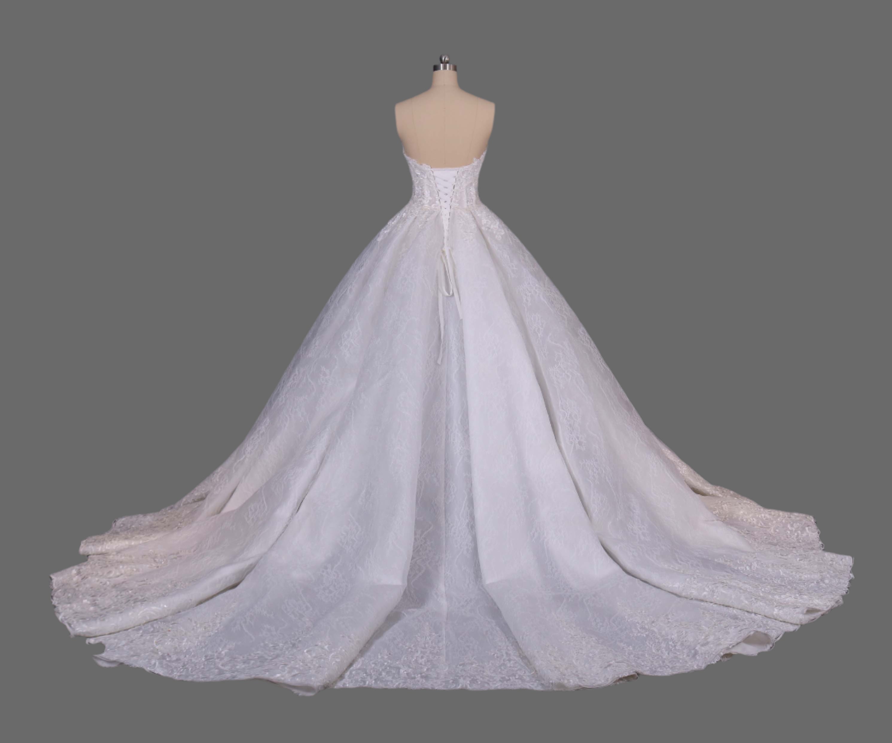 Hot Sale Ball Gown Lace appliques Wedding Dress