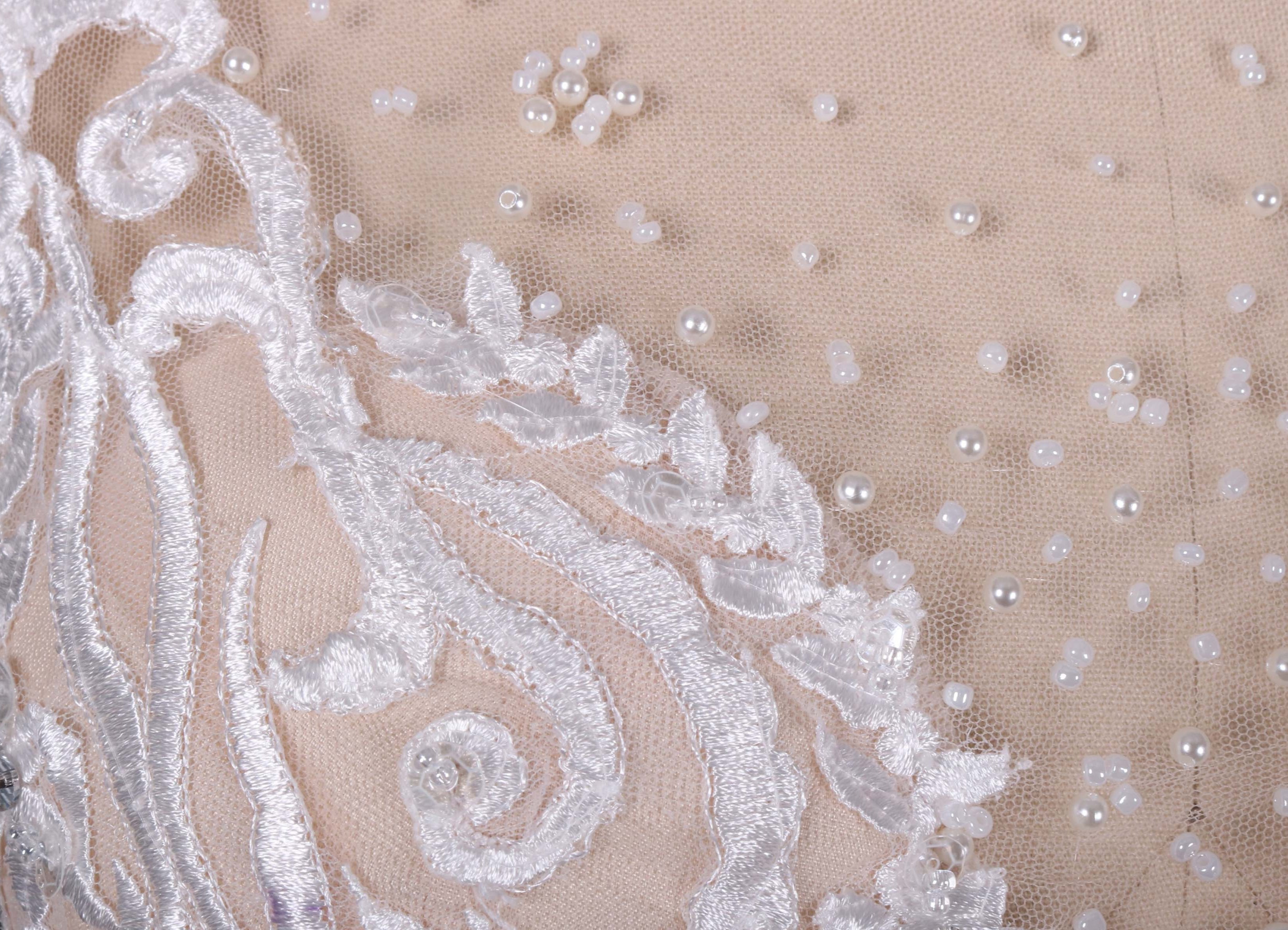 Hot sale Lace and Tulle A-Line Wedding Dress with Long Sleeves - Designer Bridal Gown for the Modern Bride