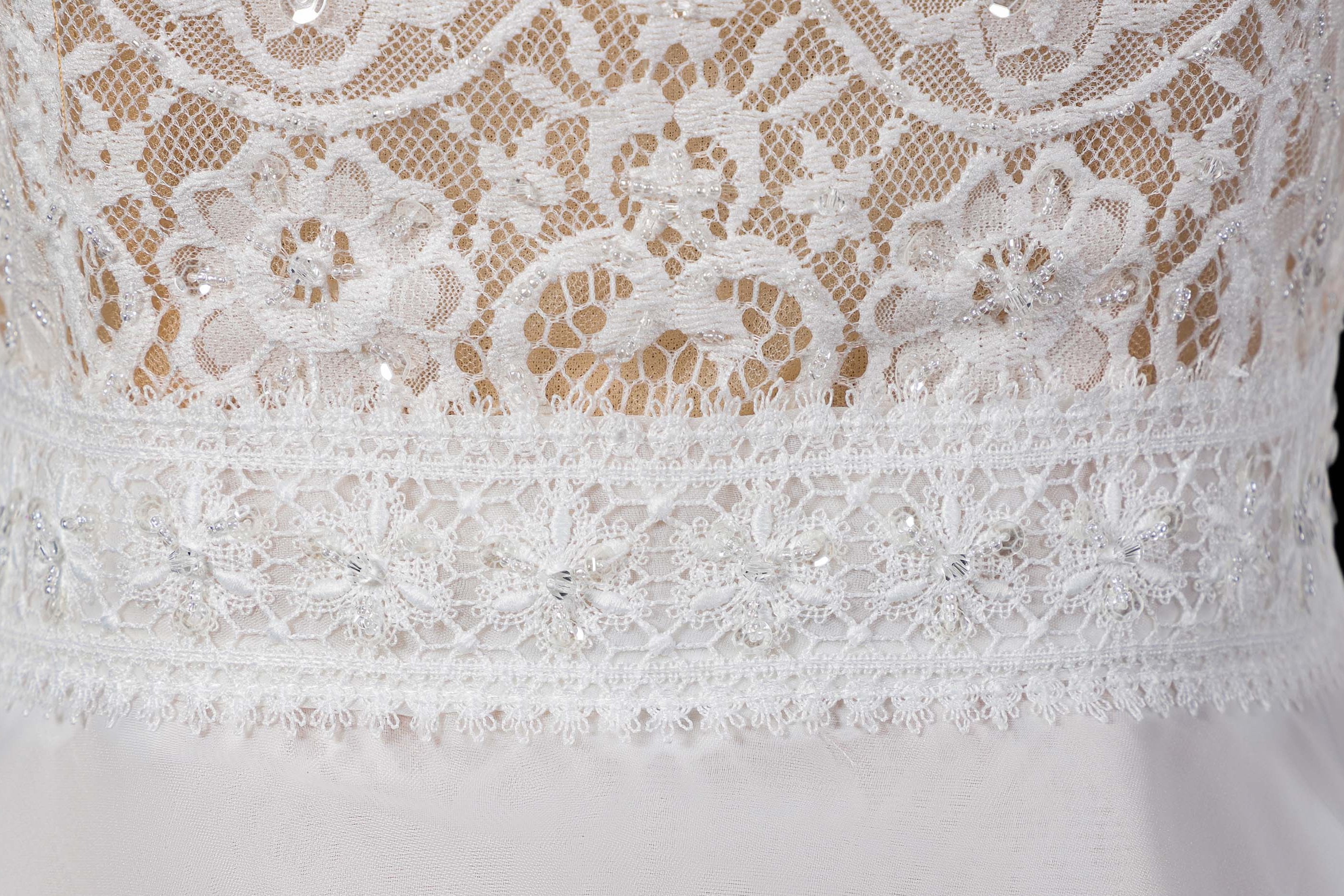 Lace Short A-line Bridal Dress with Detachable Train