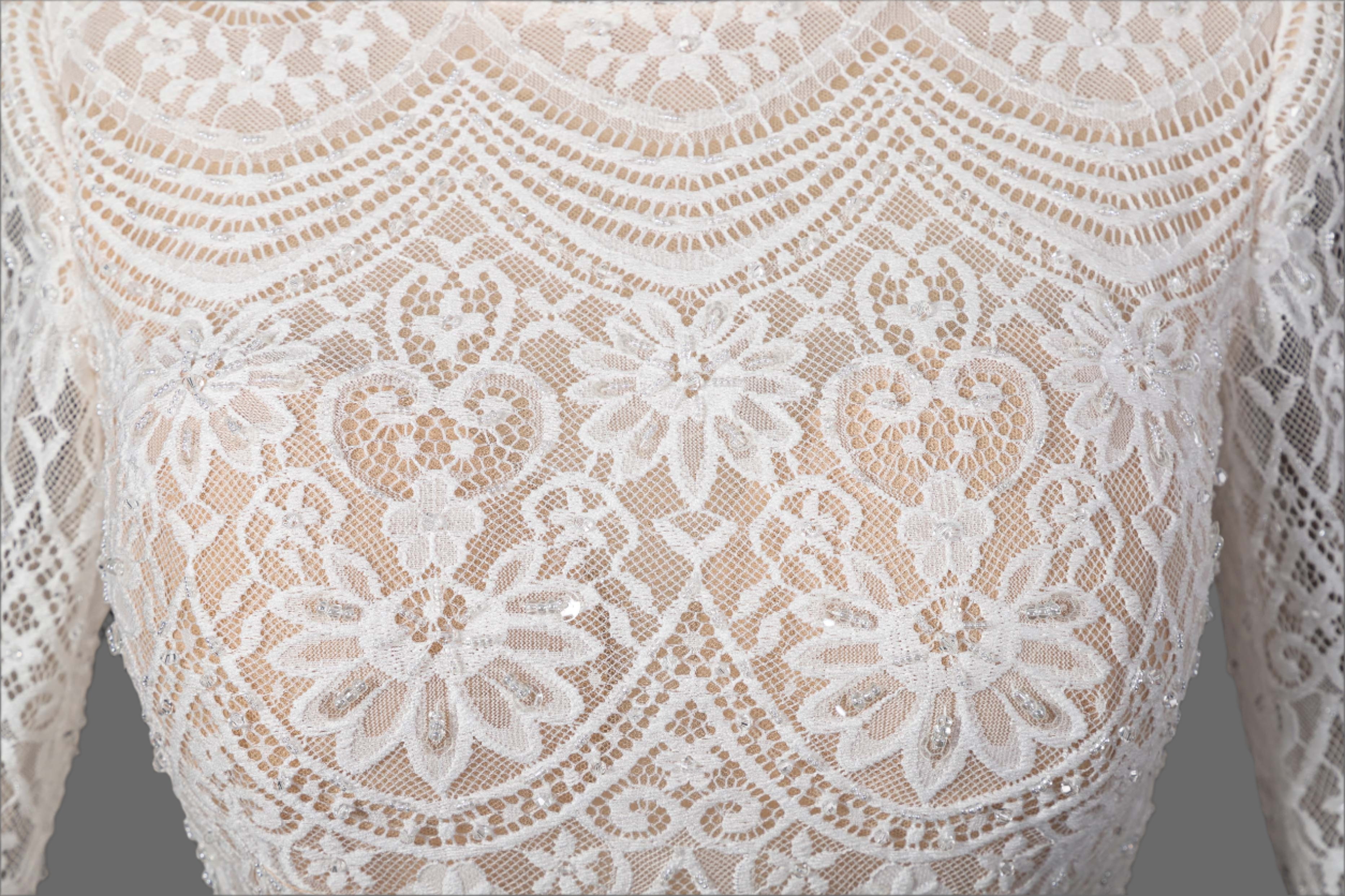 Lace Short A-line Bridal Dress with Detachable Train