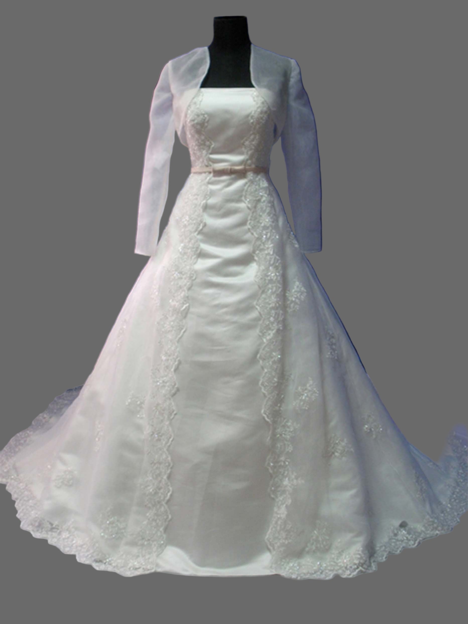 Luxury Strapless A-Line Wedding Dress with Crystal Beading & Embroidered Lace Train