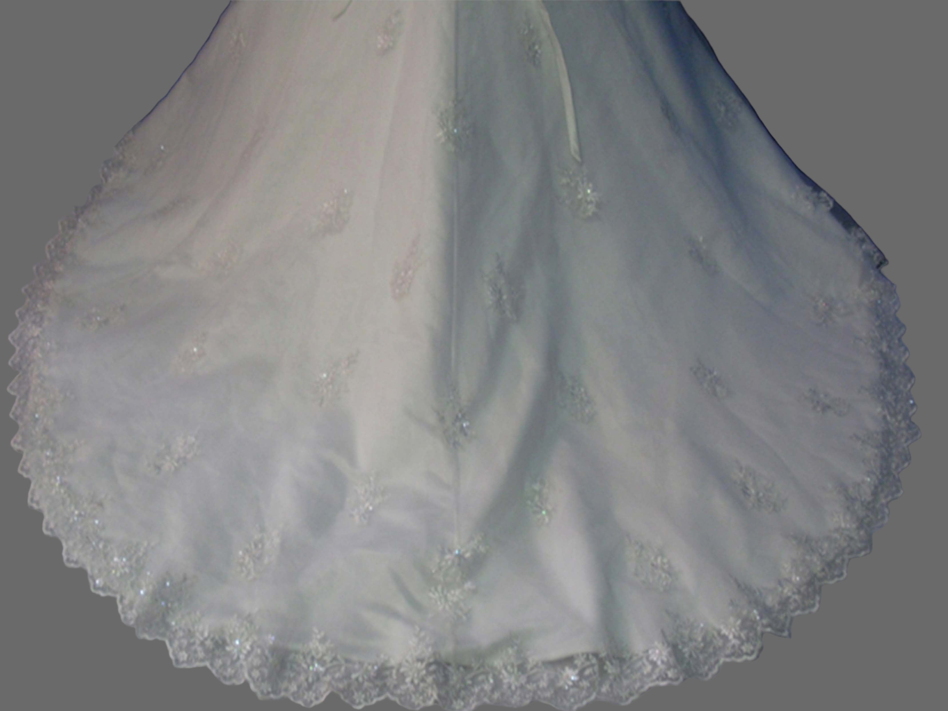 Luxury Strapless A-Line Wedding Dress with Crystal Beading & Embroidered Lace Train