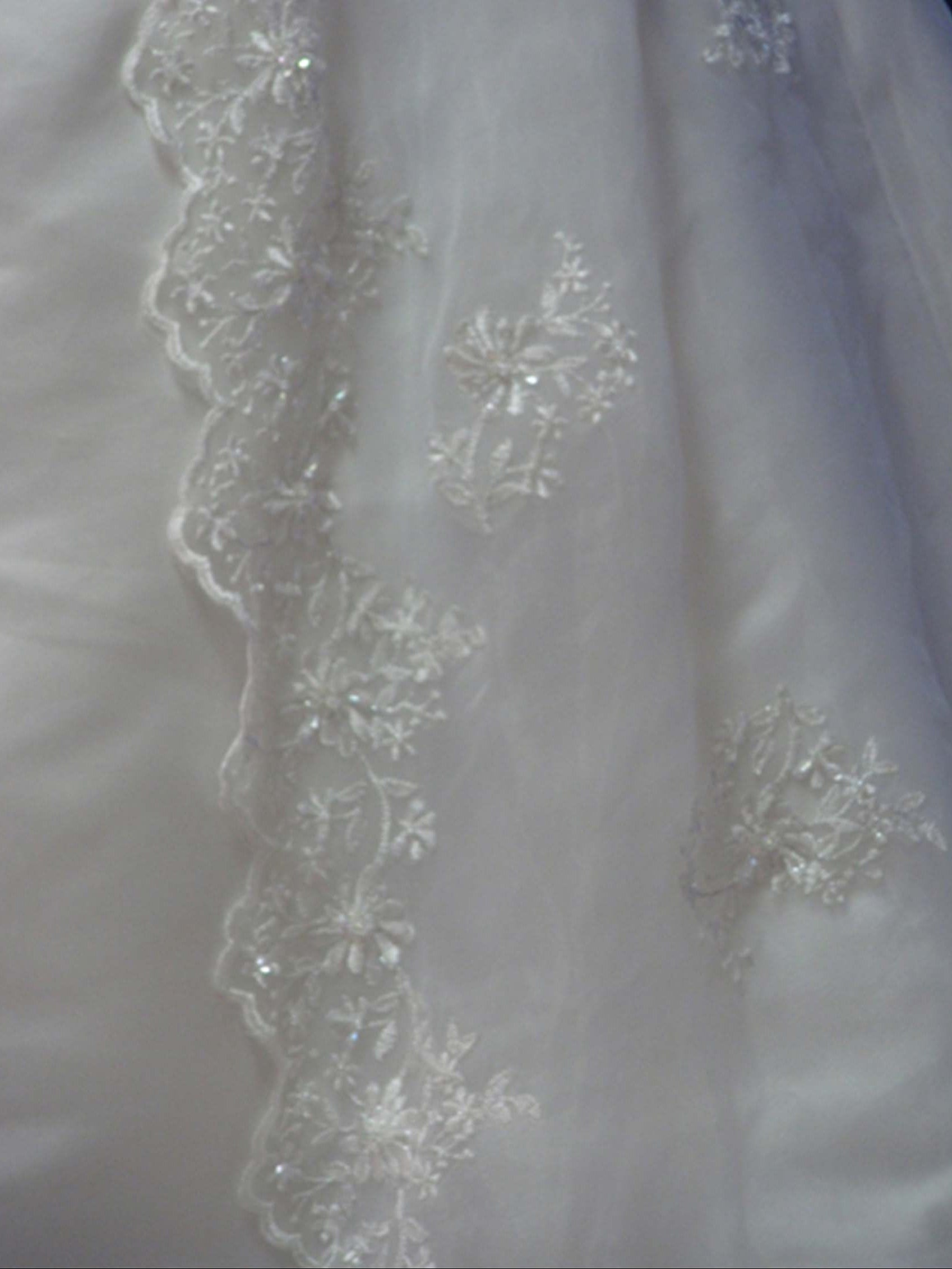 Luxury Strapless A-Line Wedding Dress with Crystal Beading & Embroidered Lace Train