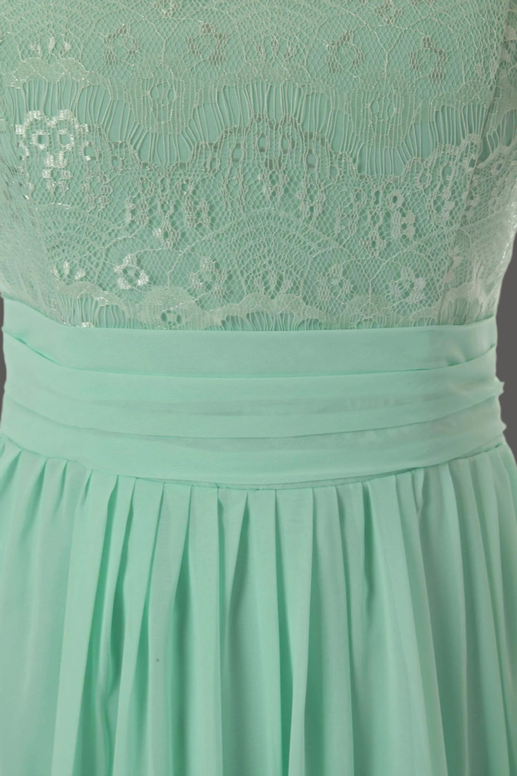 Mint Green Sweetheart Lace Bodice Chiffon Junior Bridesmaid Dress
