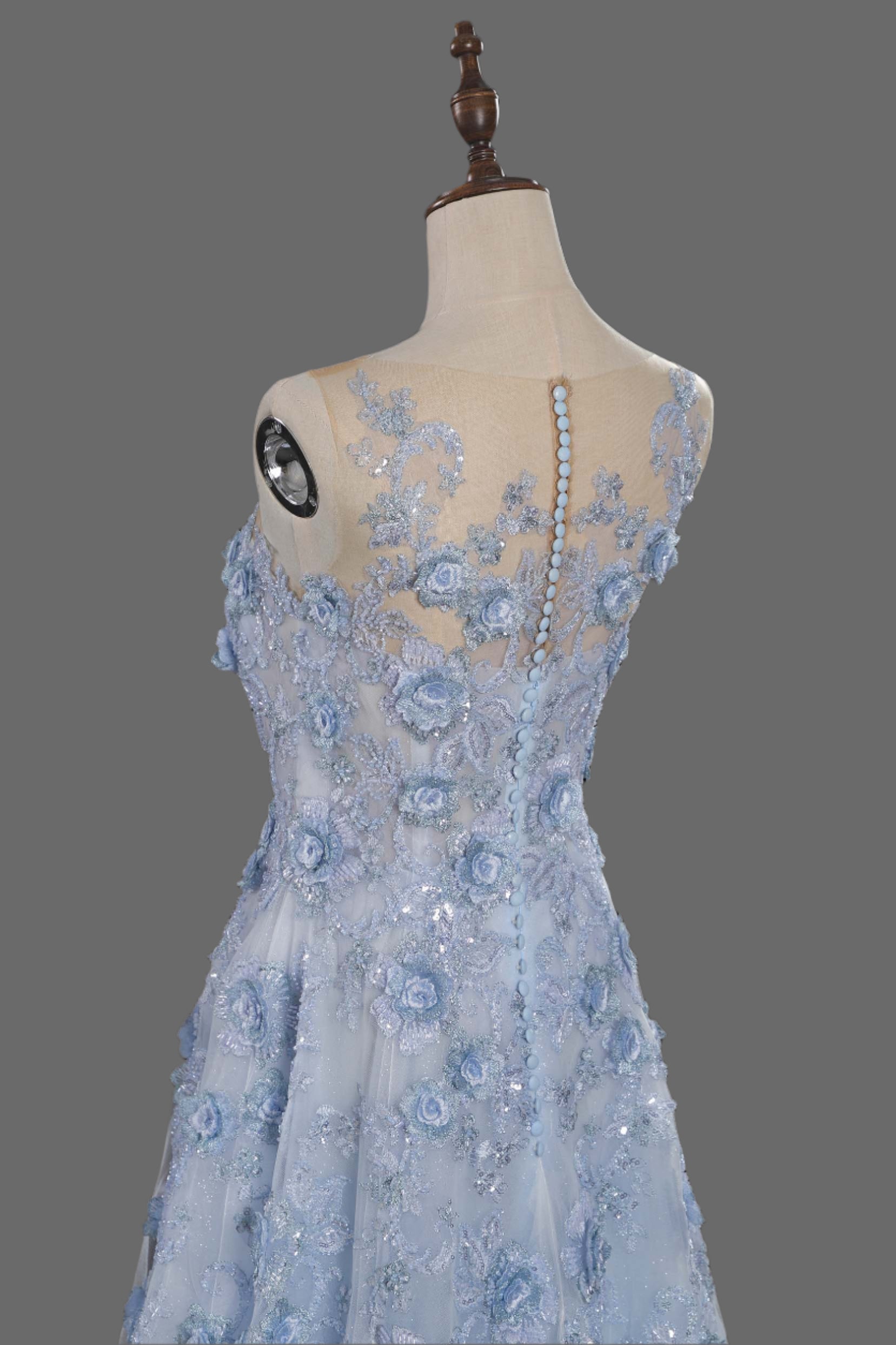 Modern A-Line Floral Lace Wedding Dress | Stylish Bridal Gown