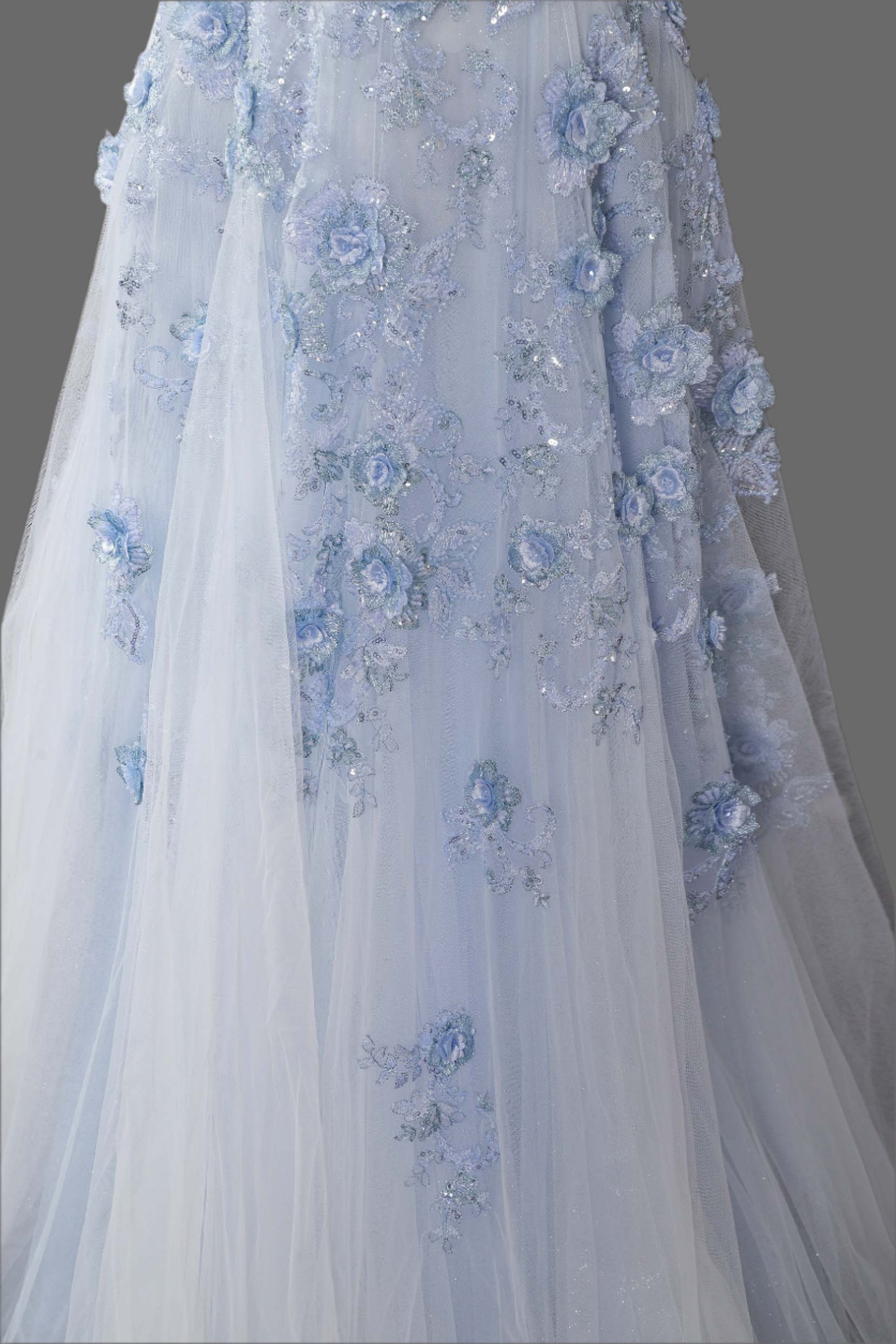 Modern A-Line Floral Lace Wedding Dress | Stylish Bridal Gown