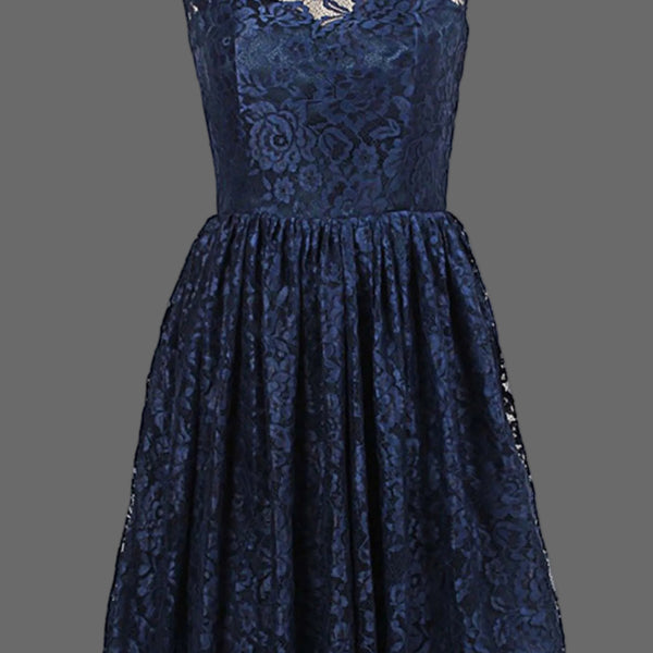 Eliza J Sleeveless Lace Fit & Flare Dress in Navy at Nordstrom, Size 12
