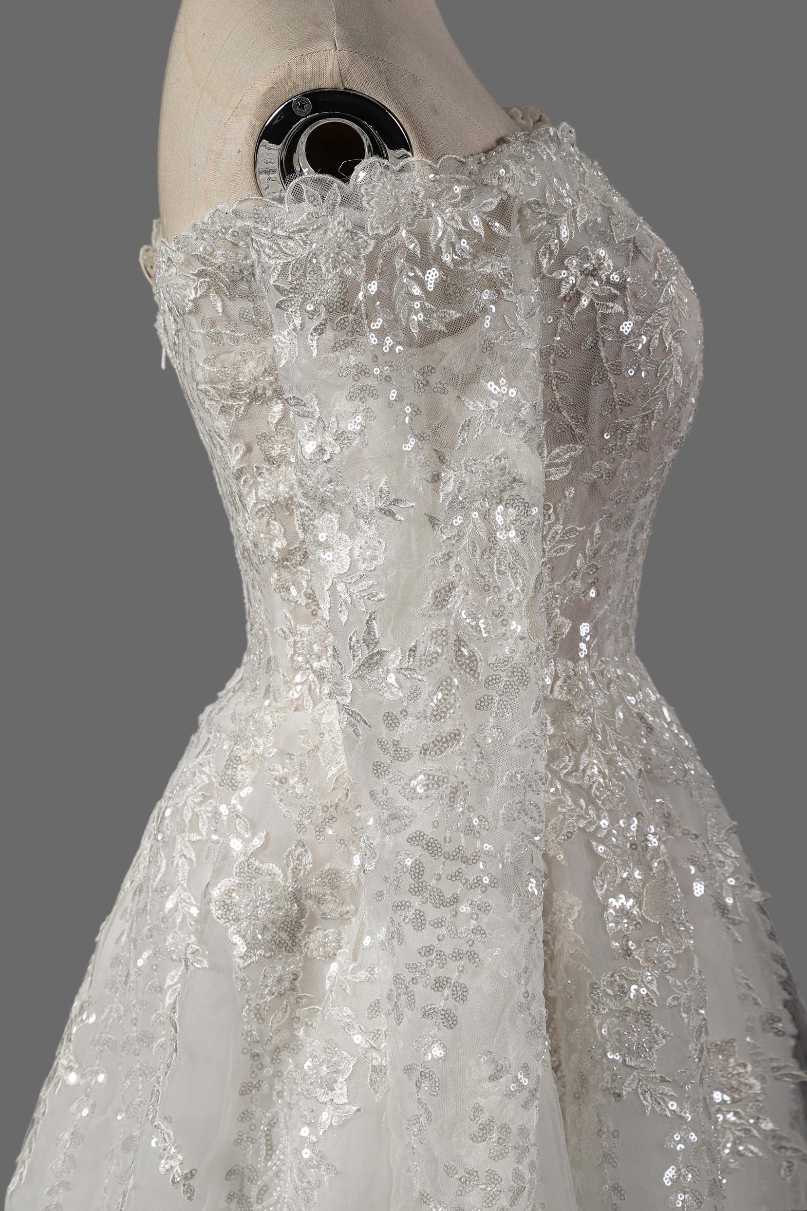 Off-Shoulder Lace Wedding Dress with Long Sleeves OWD-101